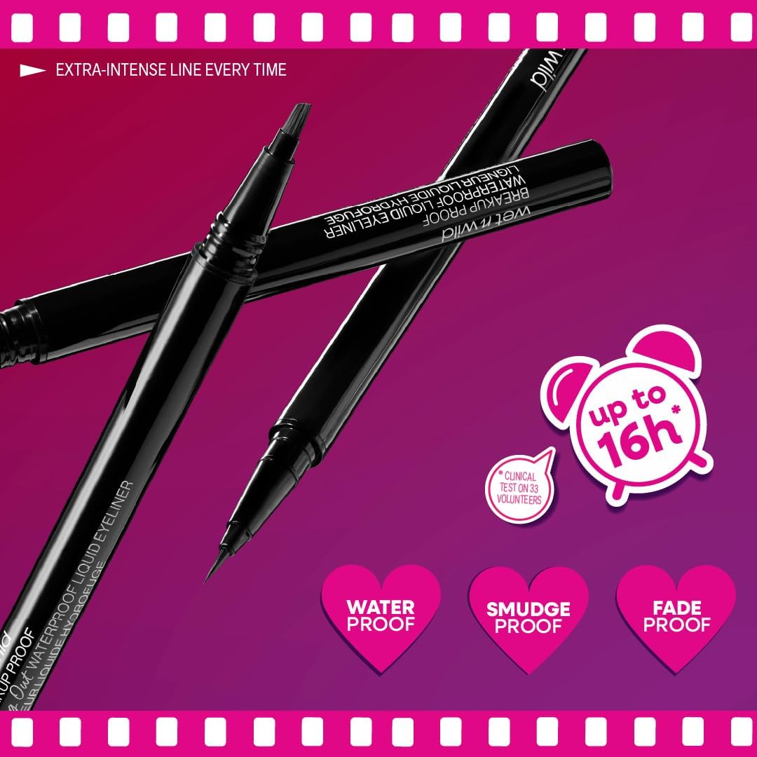 wet n wild Mega Last Breakup Proof Liquid Eyeliner - Quick Drying, Smudge-Resistant, 16-Hour Wear - Cruelty-Free & Vegan - Black - View 4 of 4