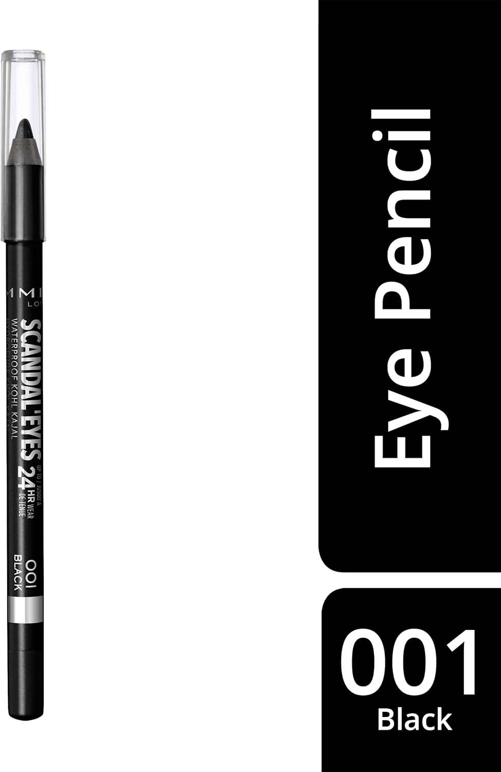 Rimmel London, Scandaleyes Waterproof Kohl Kajal Pencil Eyeliner, 01 Black, 1.3 G - View 2 of 5