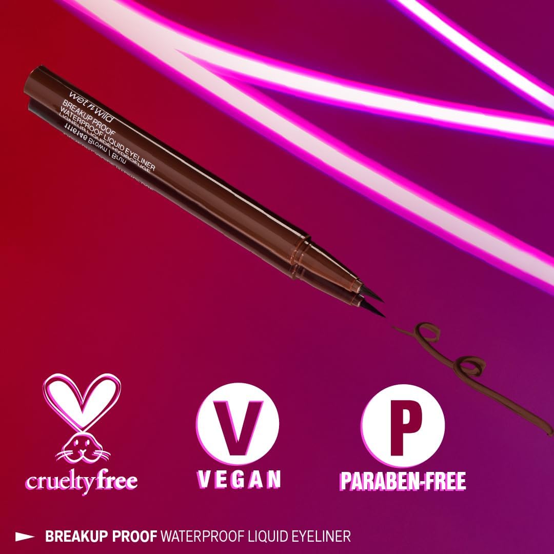 wet n wild Breakup Proof Liquid Eyeliner, Waterproof, Long-Lasting - Cruelty-Free & Vegan - Brown - View 3 of 6