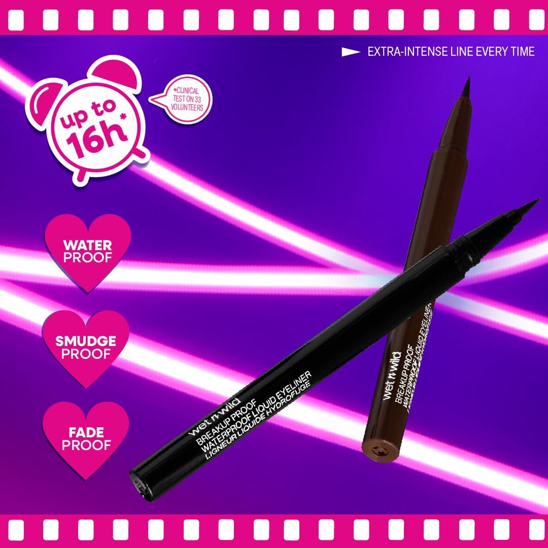 wet n wild Breakup Proof Liquid Eyeliner, Waterproof, Long-Lasting - Cruelty-Free & Vegan - Brown - View 6 of 6