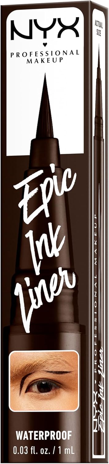 NYX Professional Makeup Epic Ink Liner, Waterproof Liquid Eyeliner - Dark Chocolate, Vegan Formula, Intense Pigment - View 2 of 8