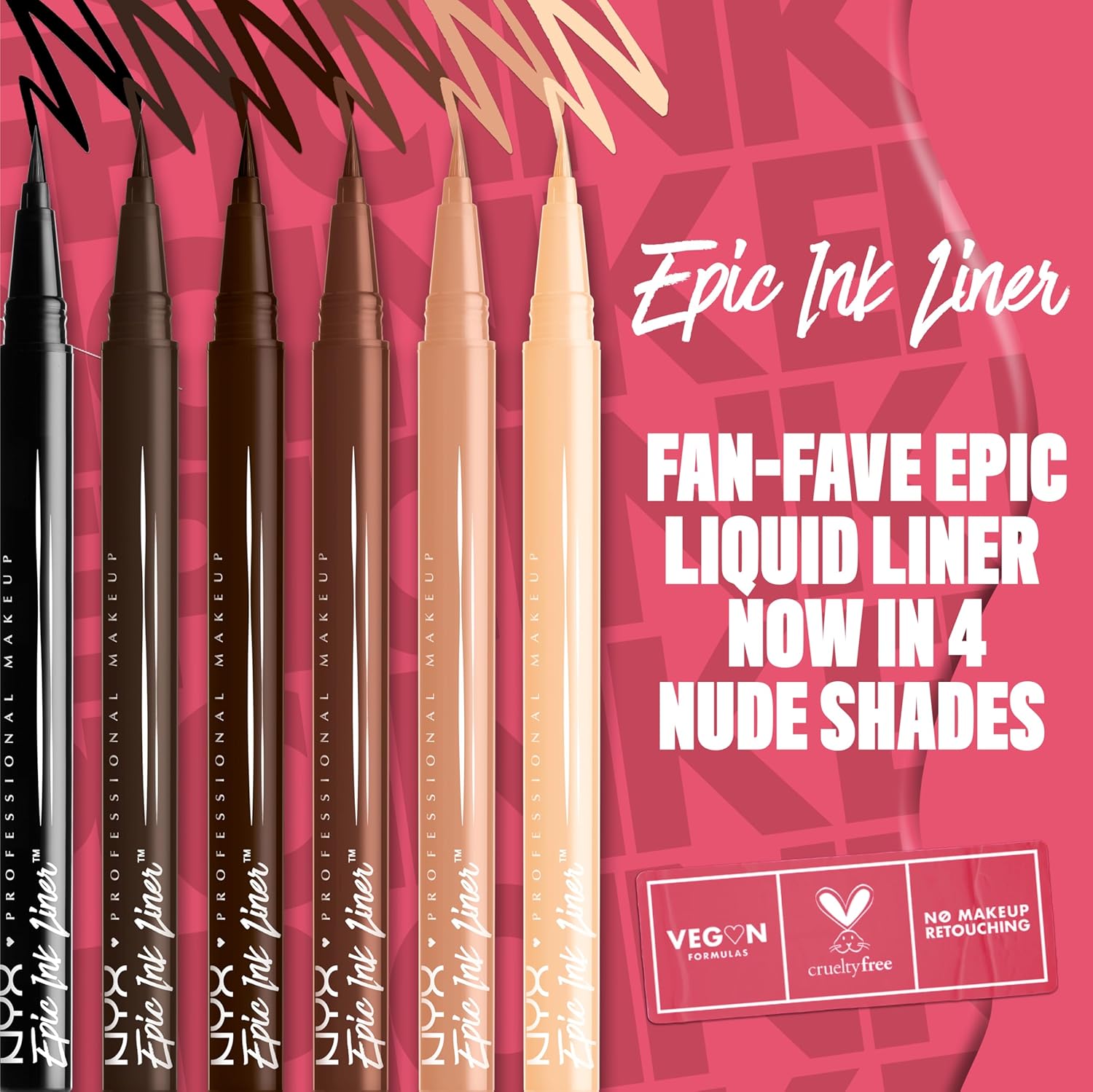 NYX Professional Makeup Epic Ink Liner, Waterproof Liquid Eyeliner - Dark Chocolate, Vegan Formula, Intense Pigment - View 6 of 8
