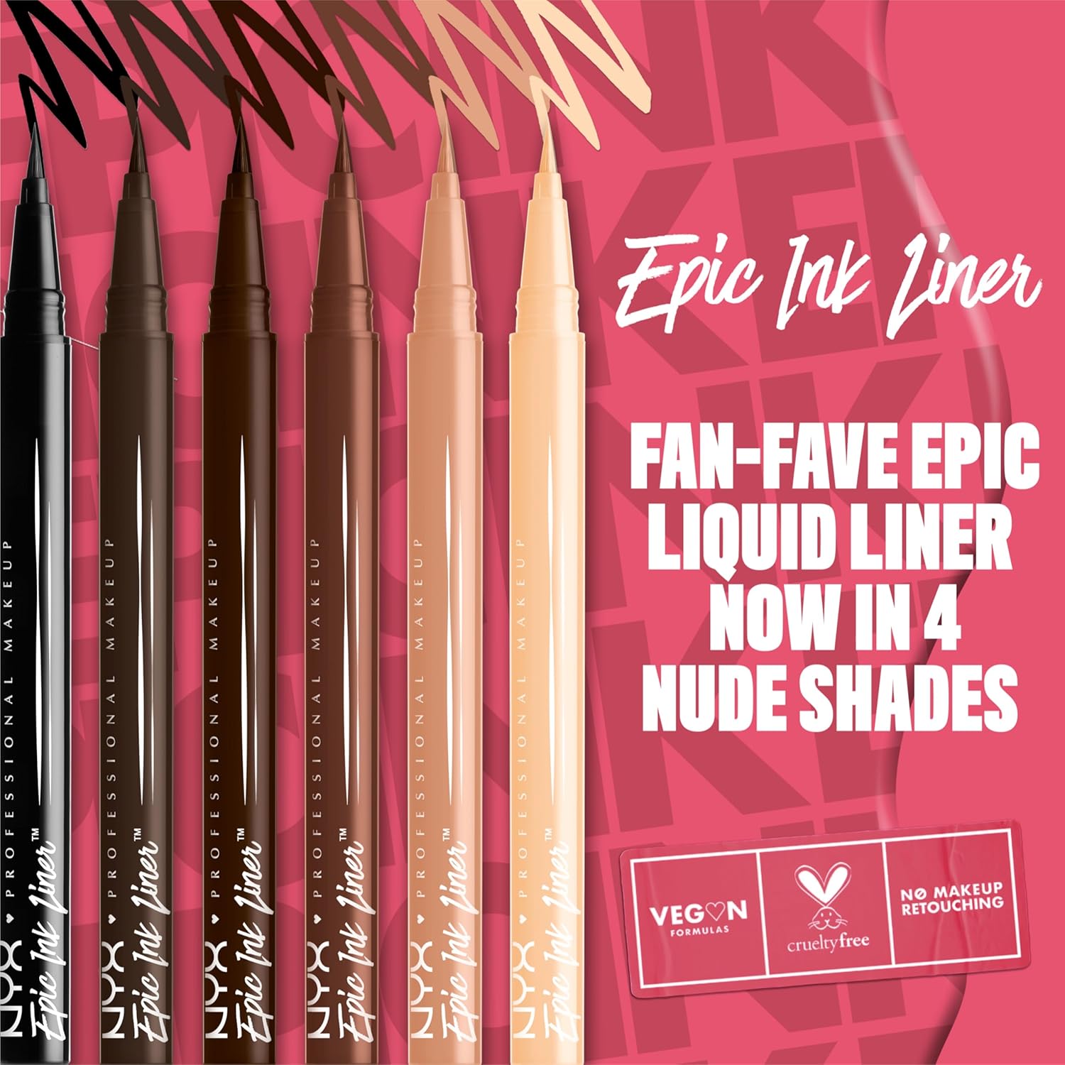 NYX Professional Makeup Epic Ink Liner, Waterproof Liquid Eyeliner - Lil Toasty, Vegan Formula, Intense Pigment - View 6 of 8
