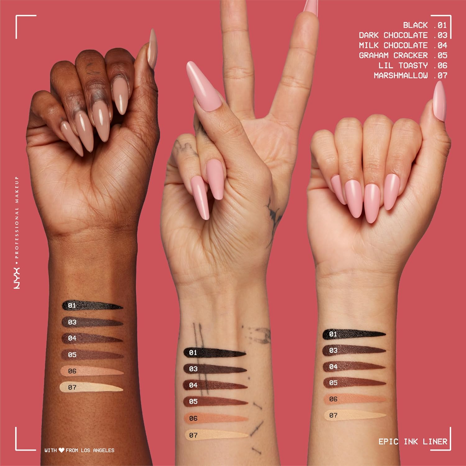 NYX PROFESSIONAL MAKEUP Epic Ink Liquid Eyeliner Pen, Flexible Felt-Tip Brush, Long-Lasting, Waterproof, Intensely Pigmented Shade, Vegan, 04 Milk Chocolate - View 7 of 8
