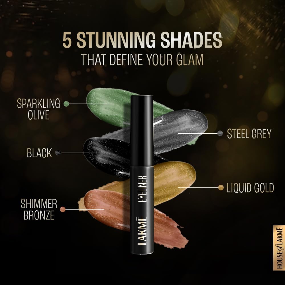 Lakmé Absolute Shine Liquid Eye Liner, Intense Color, Long Lasting, Glossy Texture, Black, 4.5 Ml - View 4 of 7
