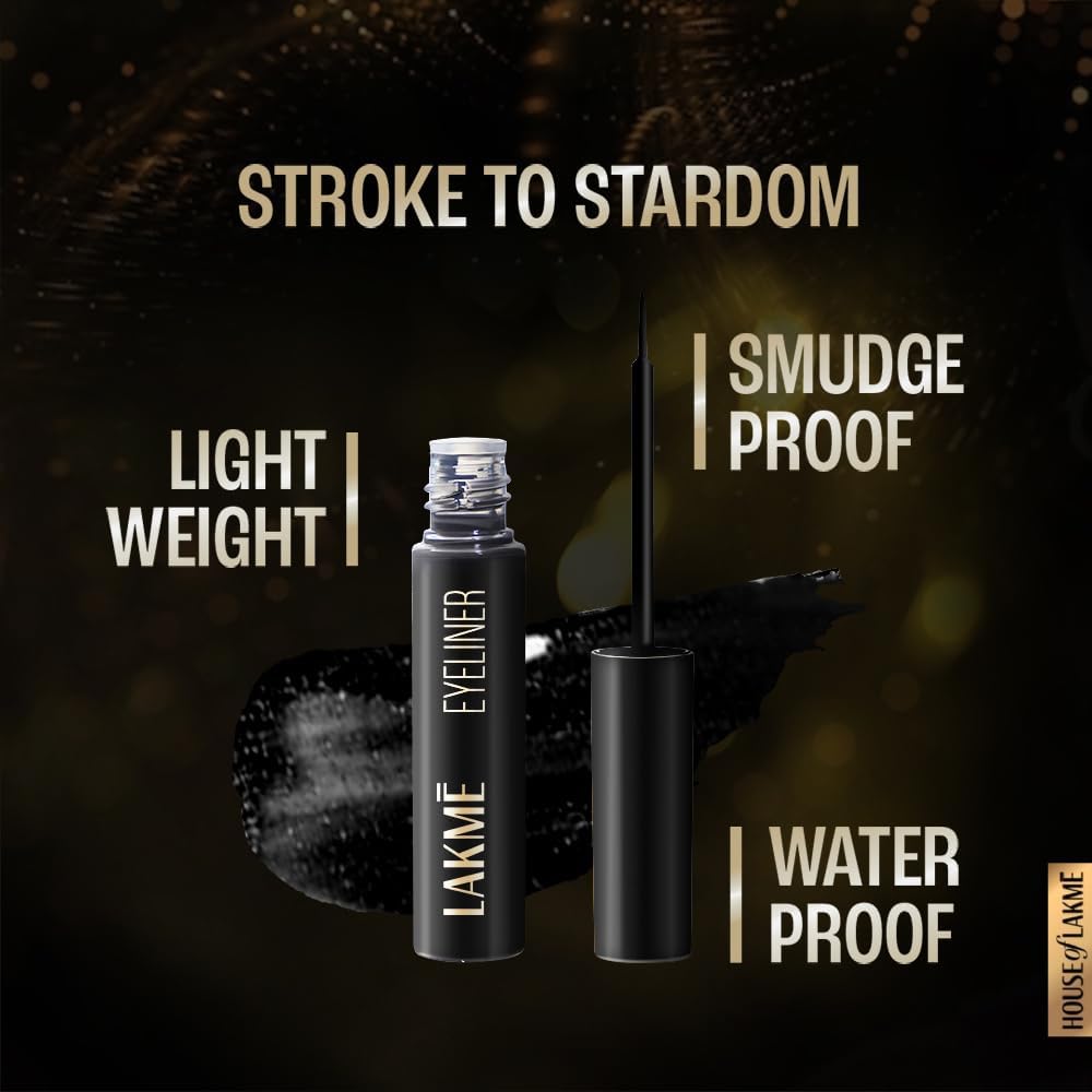 Lakmé Absolute Shine Liquid Eye Liner, Intense Color, Long Lasting, Glossy Texture, Black, 4.5 Ml - View 5 of 7