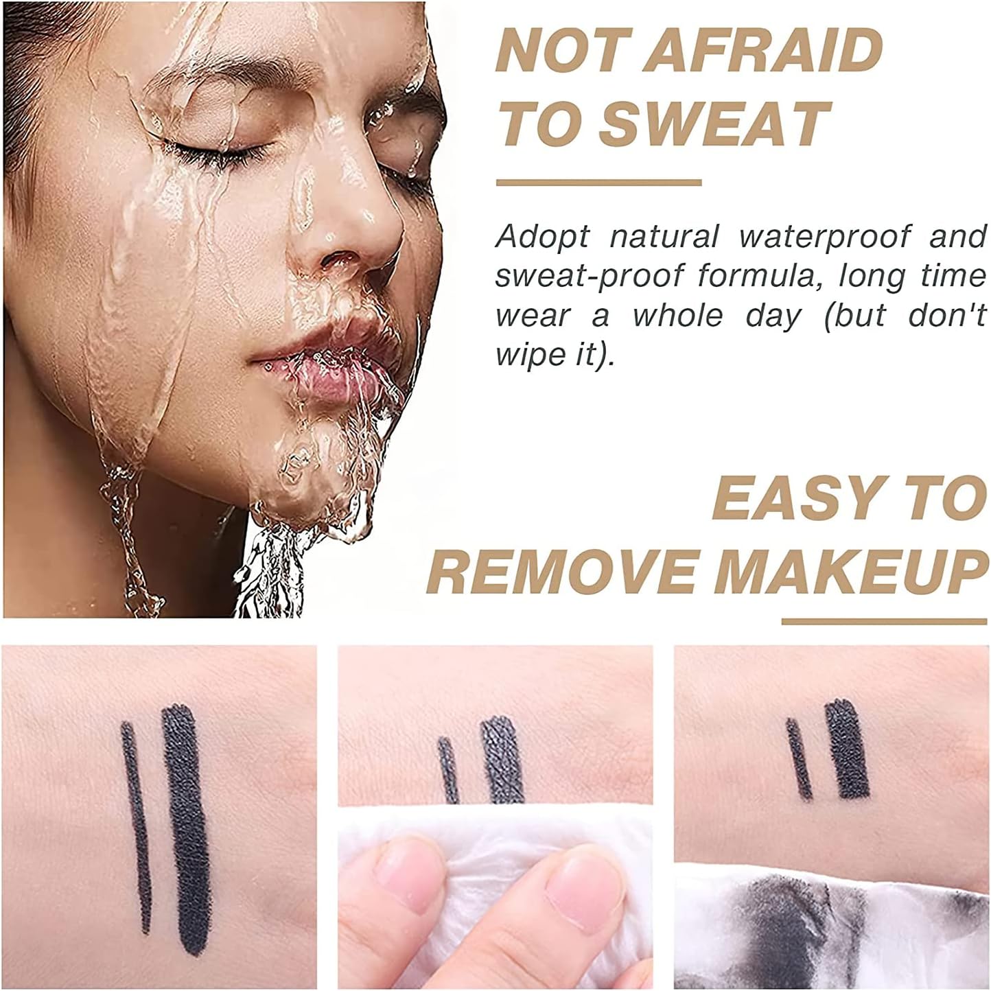 Miss Rose Black Gel Eyeliner Cream, Smudge Proof Matte Tattoo Pen, Makeup Stick for Women Girls - View 5 of 9