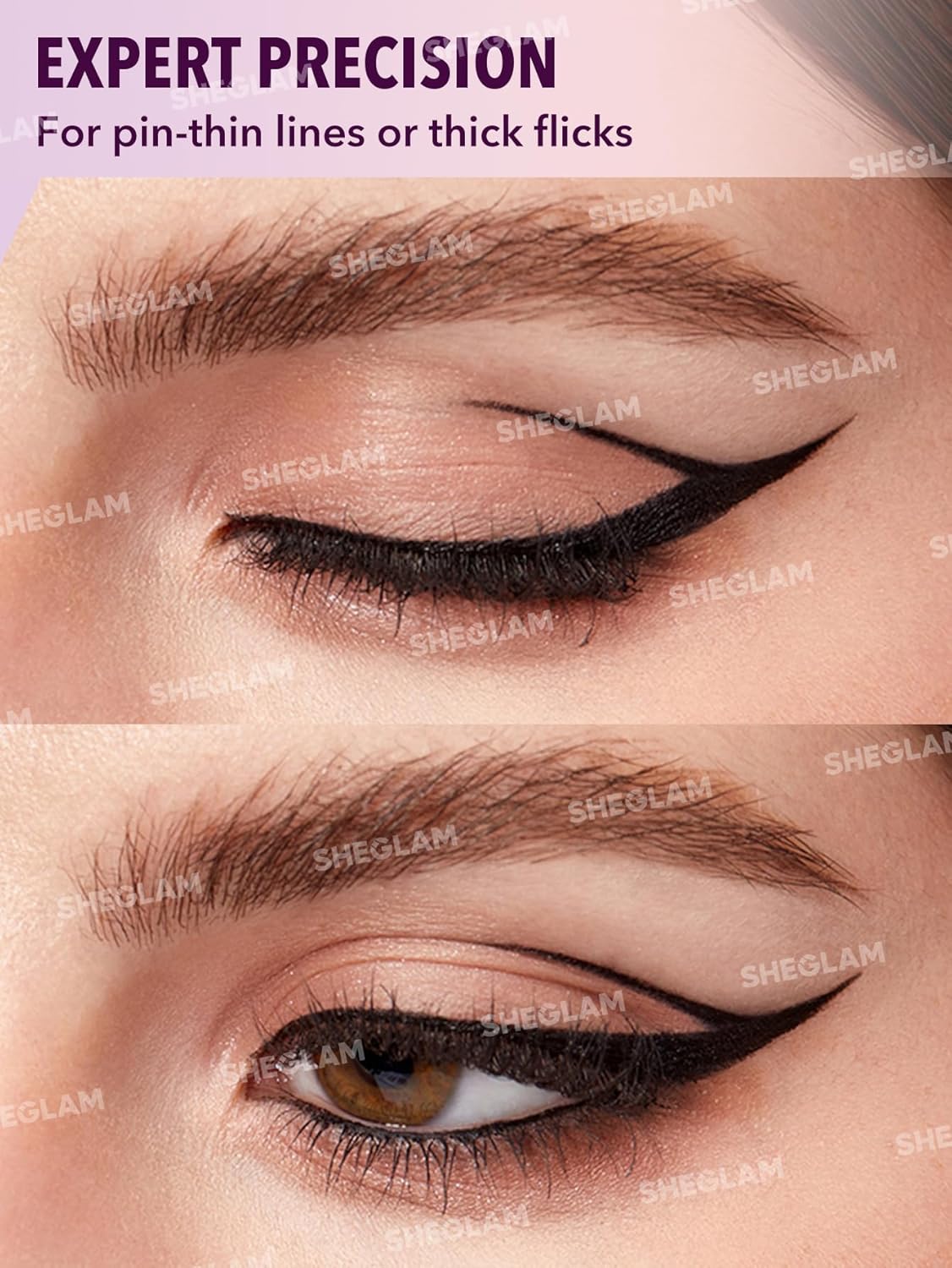 SHEGLAM Pro-Flex Angled Eyeliner – Waterproof Long-Lasting Liquid Eyeliner Pen, Precision Curved Tip, Sweat-Proof & Smudge-Resistant Eye Liner (Black) - View 3 of 6
