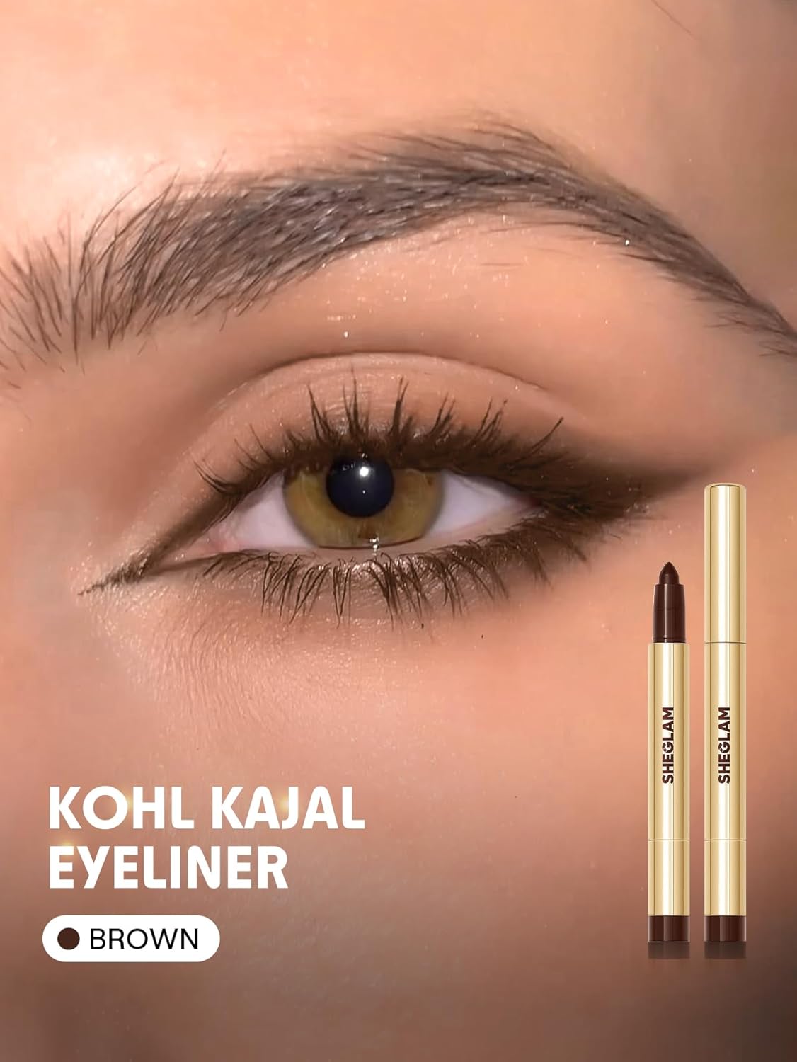 SHEGLAM Bold Moves Cream Eyeliner Pencil – Waterproof Kohl Eyeliner, Smooth Cream Formula, Long-Lasting Smudge-Resistant Eye Liner with Built-In Sharpener & Rich Color Payoff (Brown) - View 4 of 5