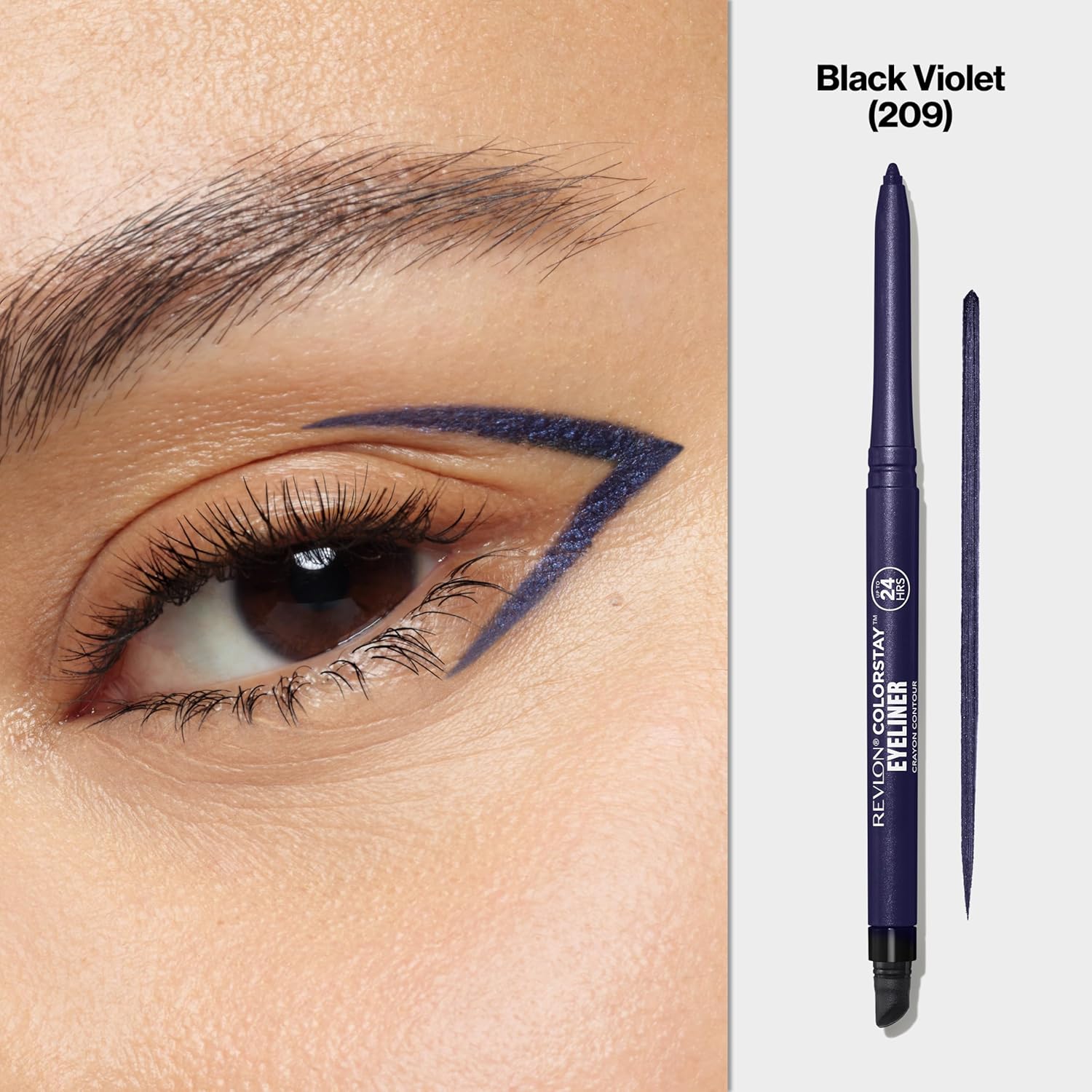 Revlon Pencil Eyeliner, ColorStay Eye Makeup with Built-in Sharpener, Waterproof, Smudgeproof, Longwearing with Ultra-Fine Tip, 209 Black Violet, 0.01 Oz - View 8 of 8