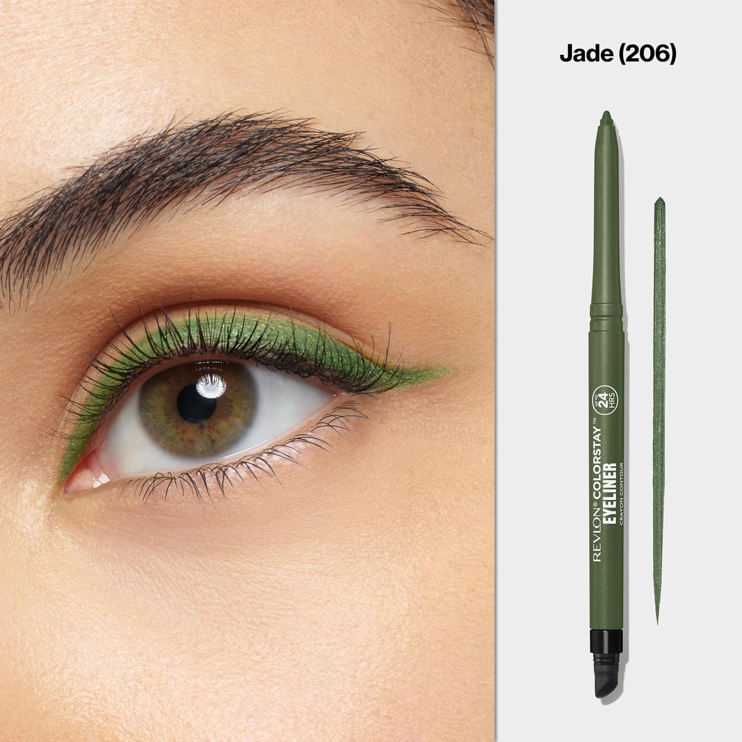 Revlon Pencil Eyeliner, ColorStay Eye Makeup with Built-in Sharpener, Waterproof, Smudge-proof, Longwearing with Ultra-Fine Tip, 206 Jade, 0.01 oz - View 9 of 9