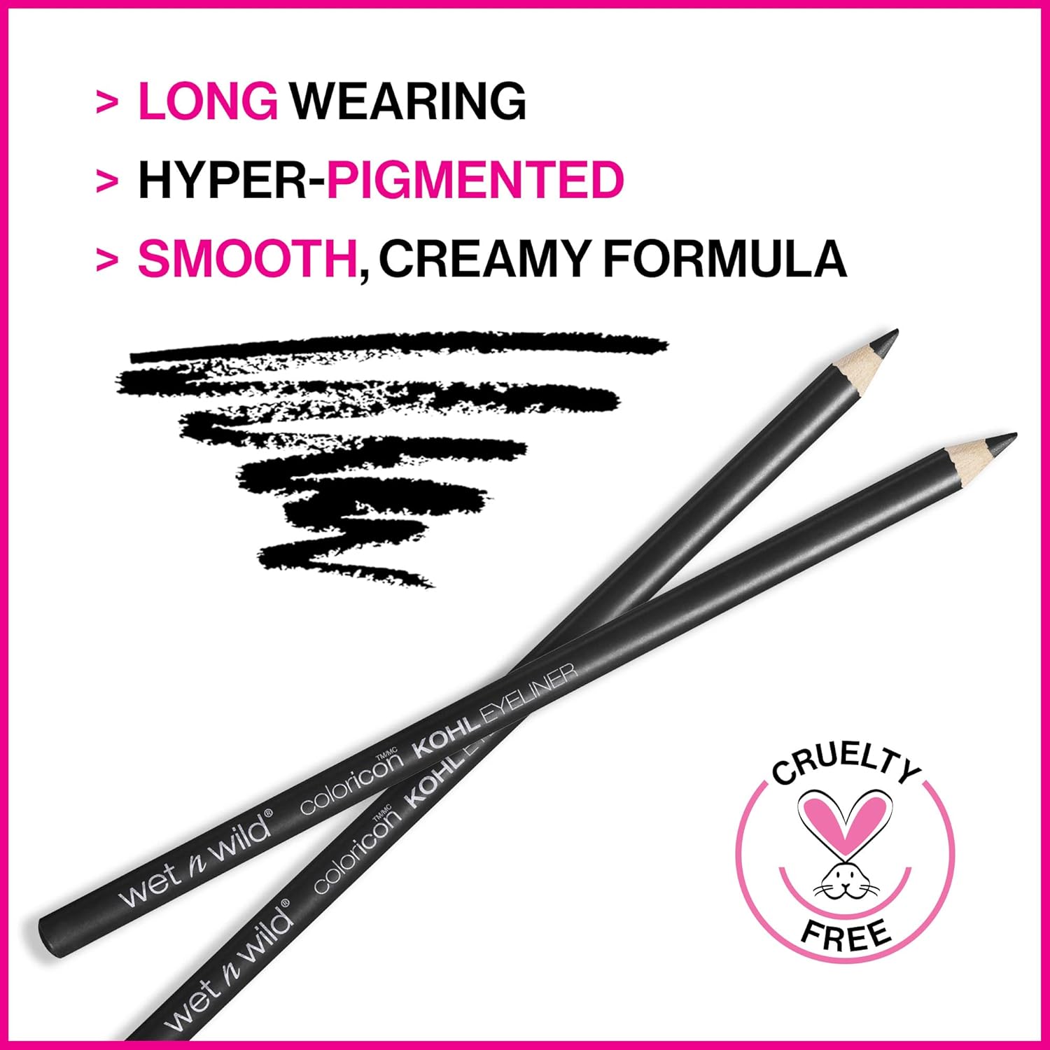 wet n wild Color Icon Kohl Eyeliner Pencil - Rich Hyper-Pigmented Color, Smooth Creamy Application, Long-Wearing Matte Finish Versatility, Cruelty-Free & Vegan - Baby's Got Black - View 6 of 7