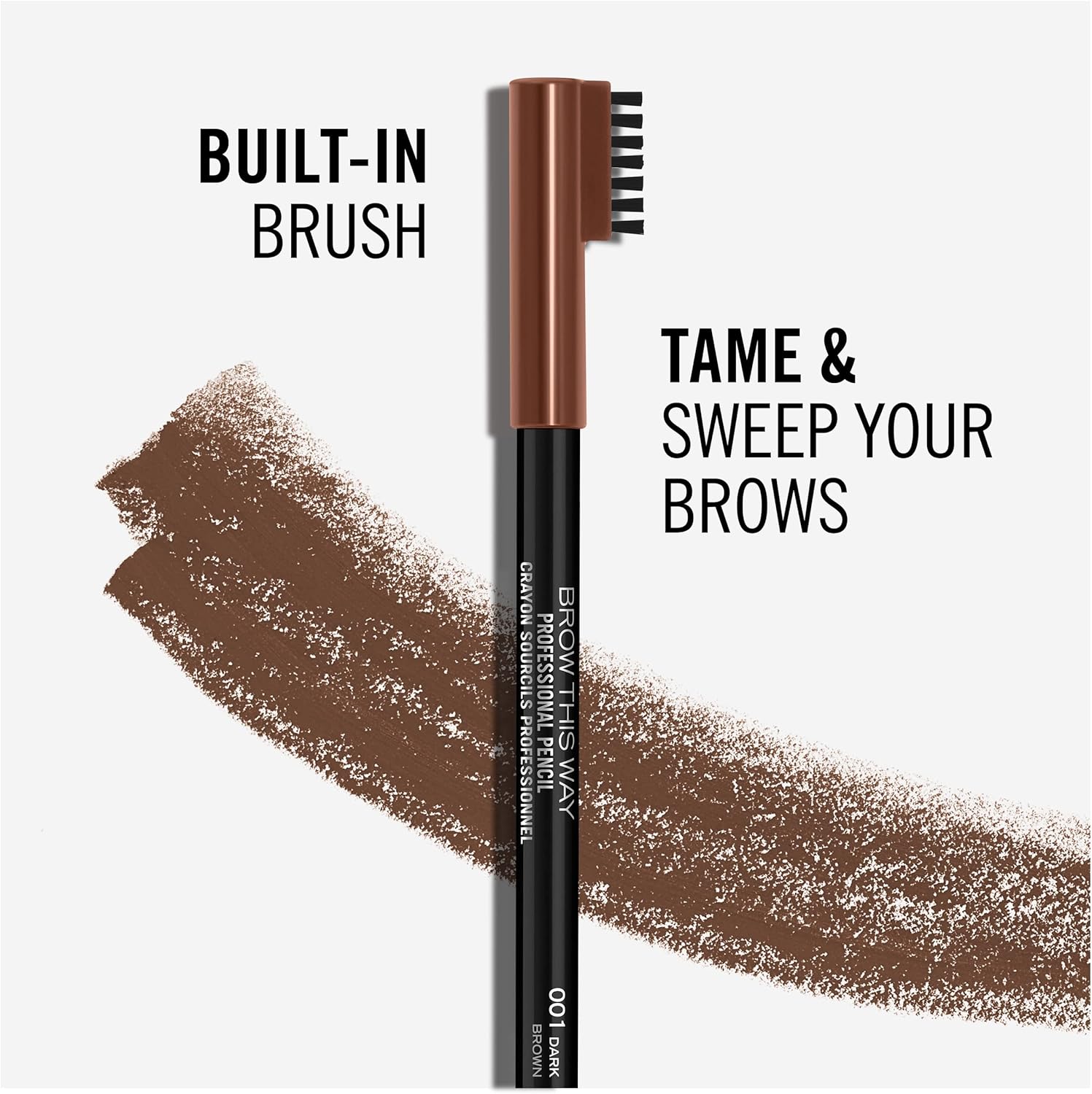 Rimmel London Professional Eyebrow Pencil with Brush Applicator, 01 Dark Brown, 1.4 gm - View 3 of 6