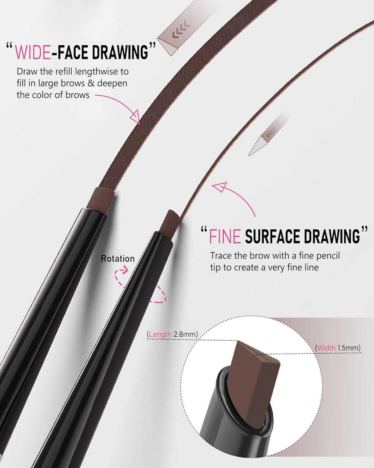YFULFILL Eyebrow Pencil Dark Brown Waterproof Eye Brow Pencil Dark Brown Makeup Kit for Beginners - View 2 of 6