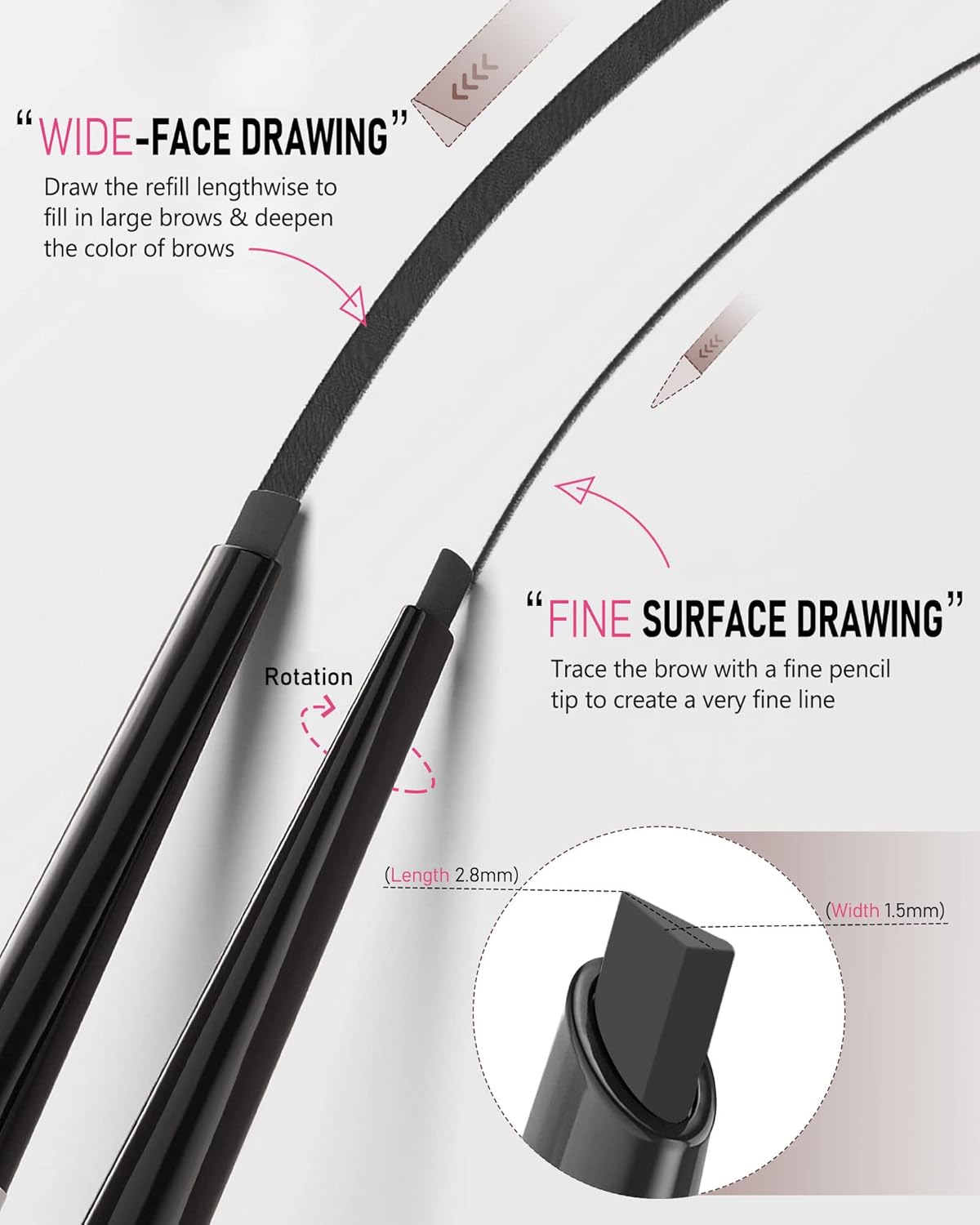 Yfulfill Black Eyebrow Pencil Waterproof for Women, Eye Brow Pen, Eyebrow Pencils | Waterproof Eye Brow Pencil Black Color for Naturally Black Hair. Defines Sparse Brows with a Clean, Natural Finish - View 6 of 8