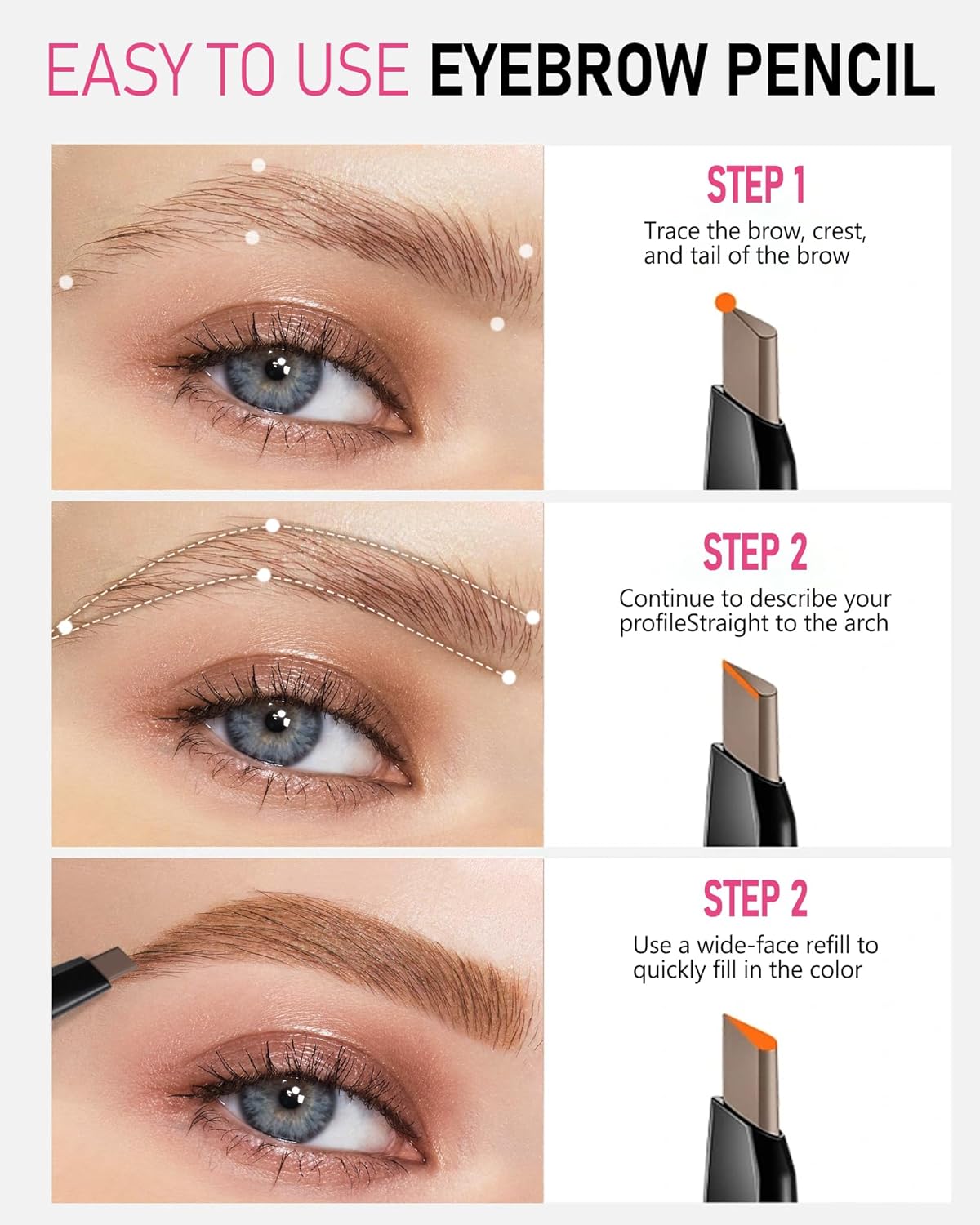 Yfulfill Auburn Eyebrow Pencils for Redhead, Eye Brow Pencil for Women Waterproof - View 3 of 6