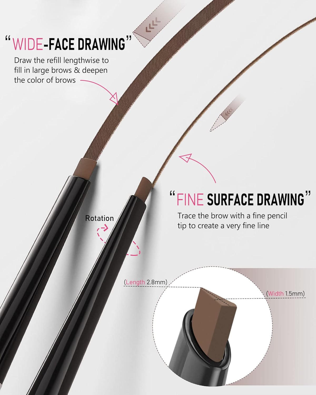 YFULFILL Waterproof Eyebrow Pencil Brown for Blondes, Eye Brow Pencil for Brown Hair, Makeup for Women - View 2 of 6