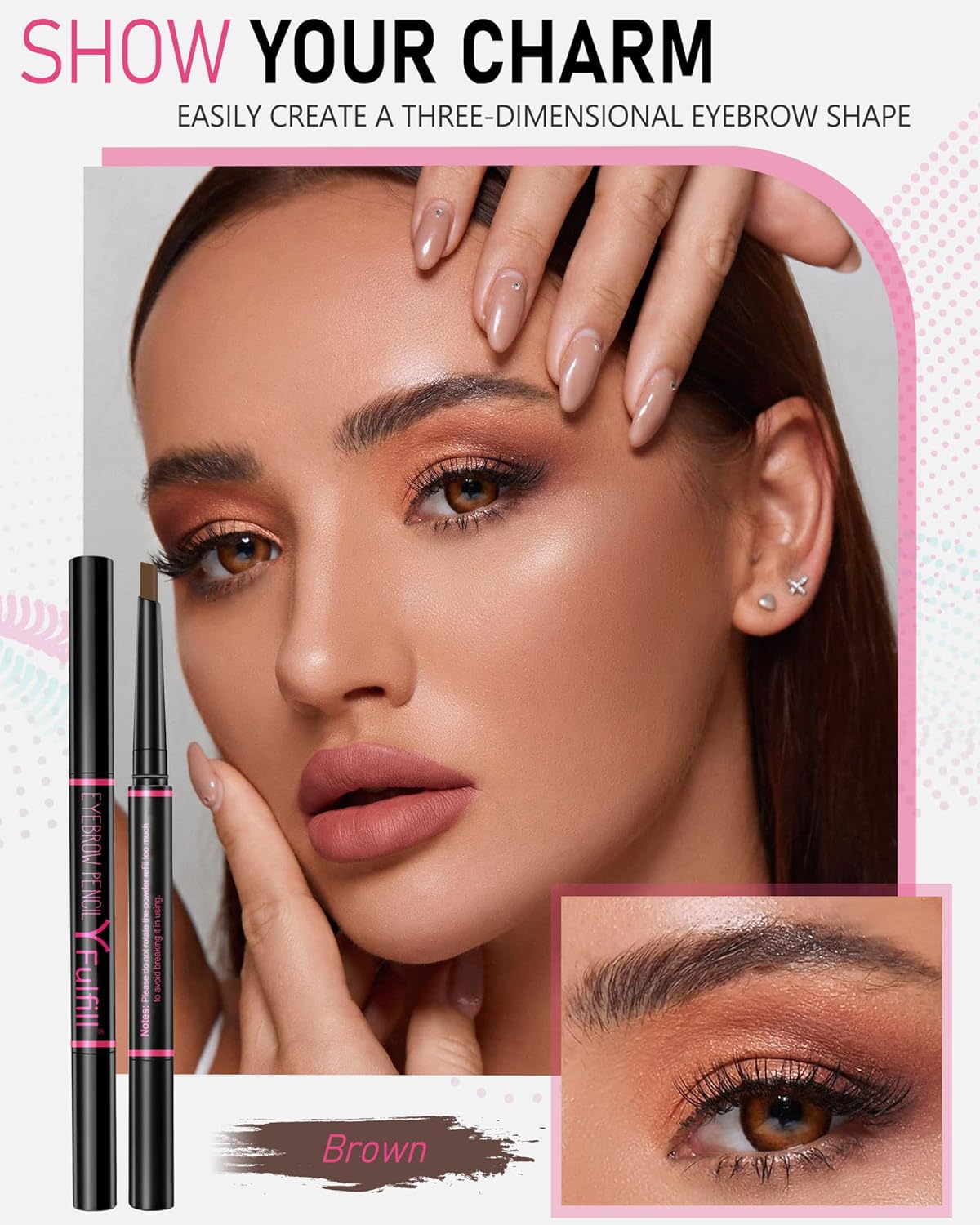 YFULFILL Waterproof Eyebrow Pencil Brown for Blondes, Eye Brow Pencil for Brown Hair, Makeup for Women - View 5 of 6