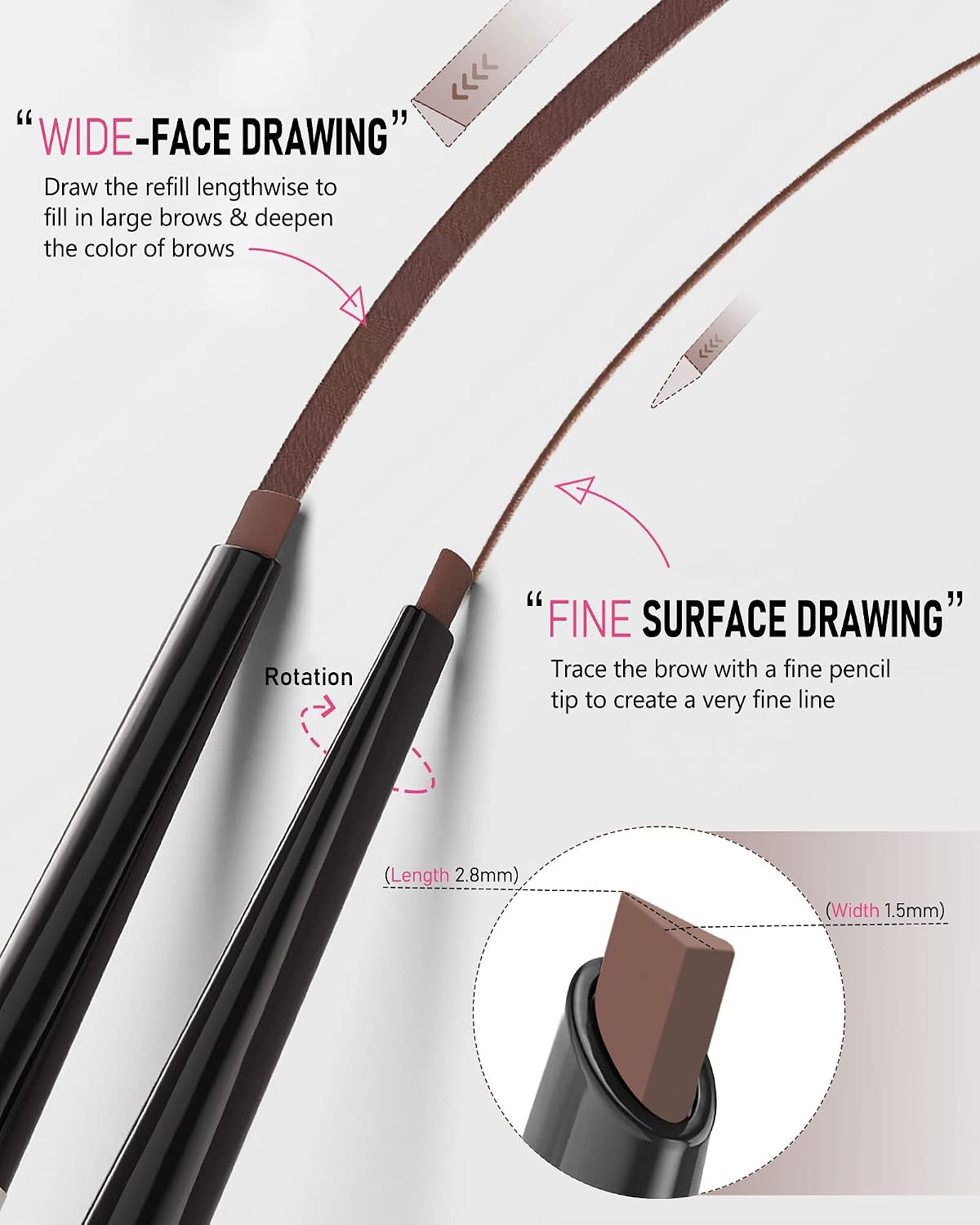 YFULFILL Light Brown Eyebrow Pencil For Older Women, Eyebrow Pencil Light Brown Natural for Blondes - View 3 of 6