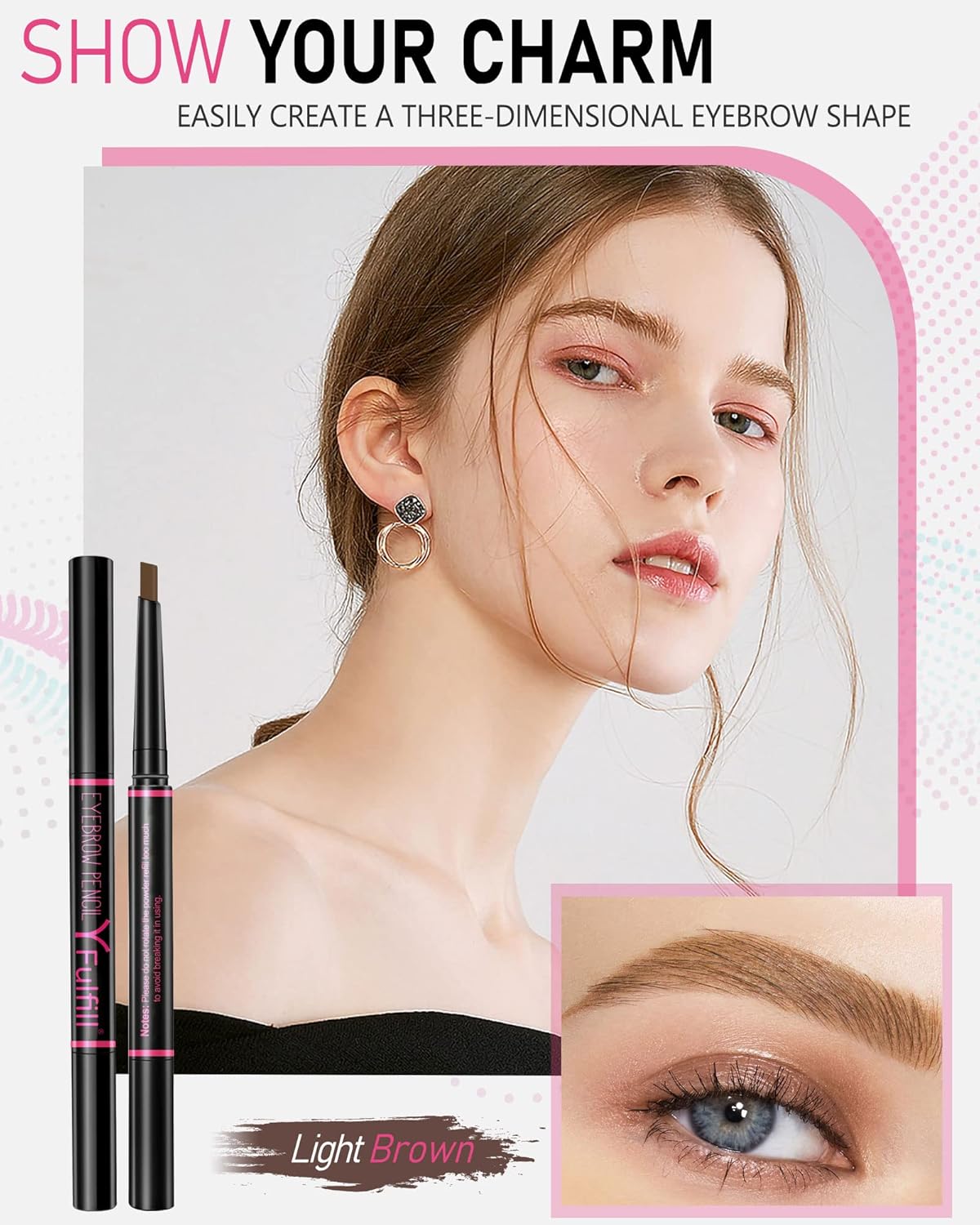 YFULFILL Light Brown Eyebrow Pencil For Older Women, Eyebrow Pencil Light Brown Natural for Blondes - View 6 of 6