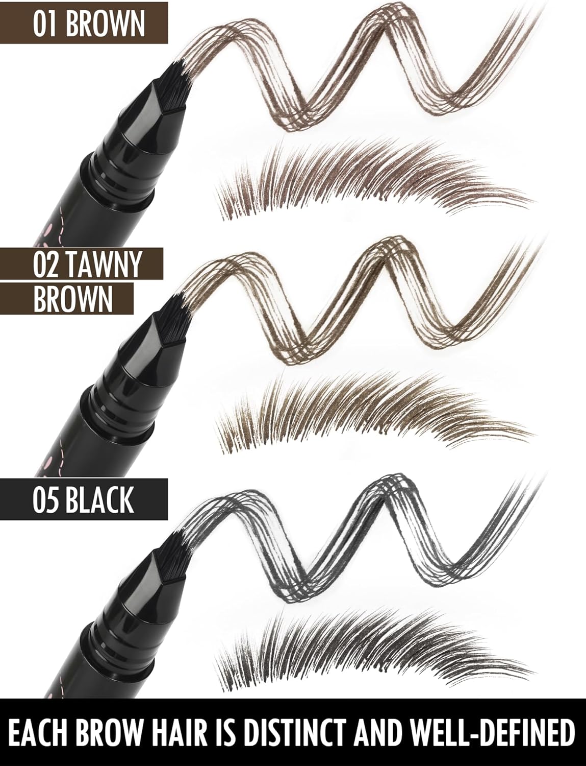Anglicolor Micro-Embroidery Eyebrow Pen, Real Hair Texture, Waterproof Smudge-Proof 24H All-Day Perfect Brow (#01 brown) - View 2 of 6