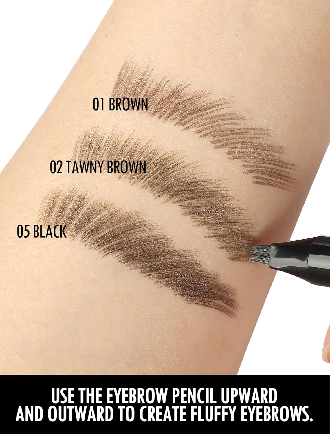 Anglicolor Micro-Embroidery Eyebrow Pen, Real Hair Texture, Waterproof Smudge-Proof 24H All-Day Perfect Brow (#01 brown) - View 4 of 6