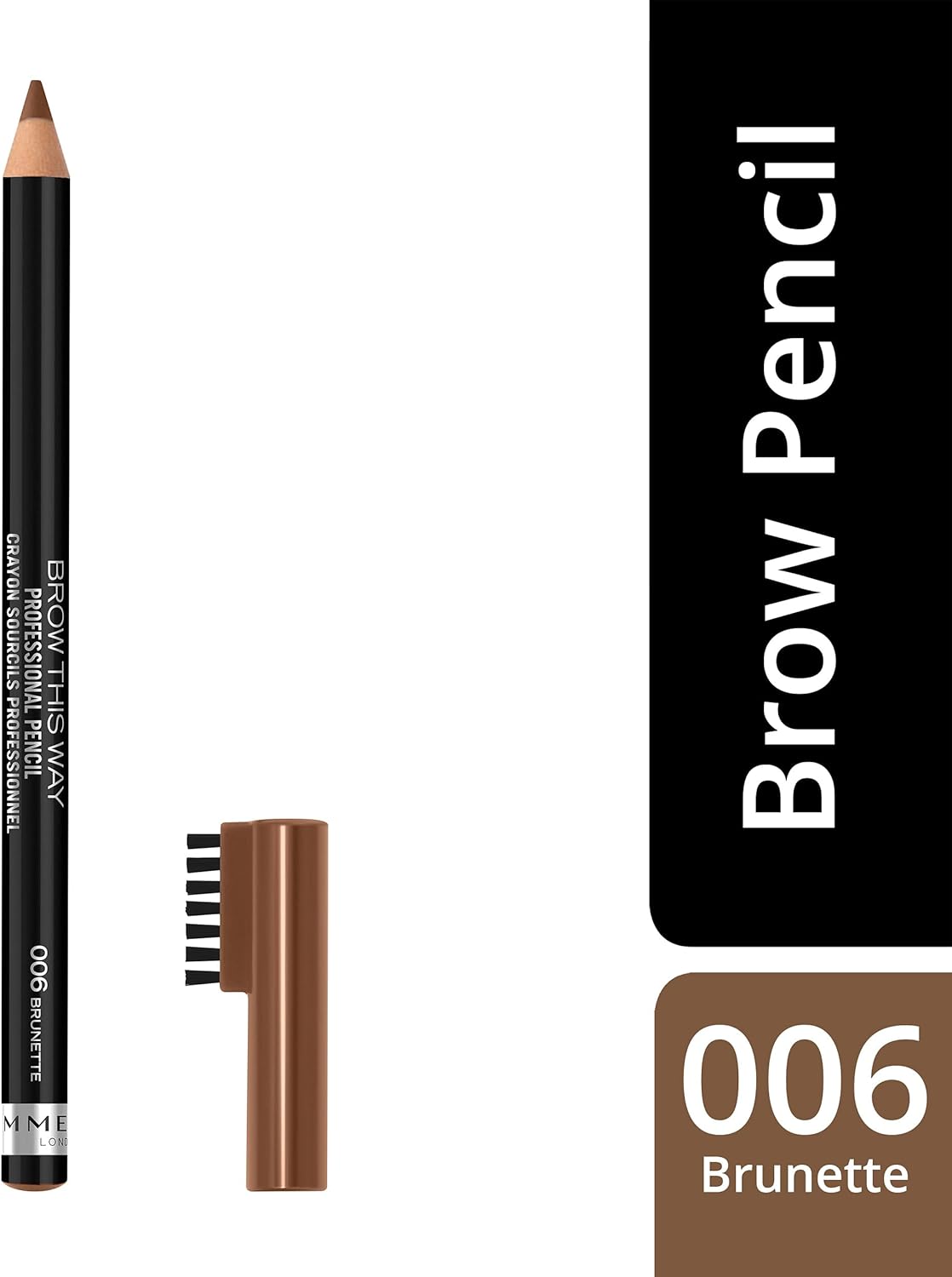 Rimmel London Brow This Way Professional Eyebrow Pencil, 006 Brunette, 1.4g - View 6 of 8