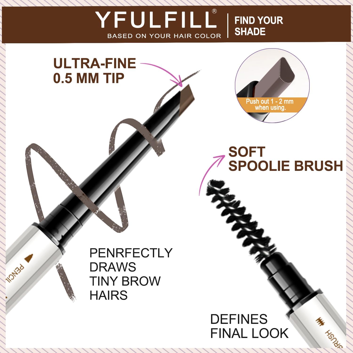 Yfulfill Taupe Eyebrow Pencils for Old Women, Ash Blonde Eye Brow Pencil for Women Waterproof - View 3 of 5
