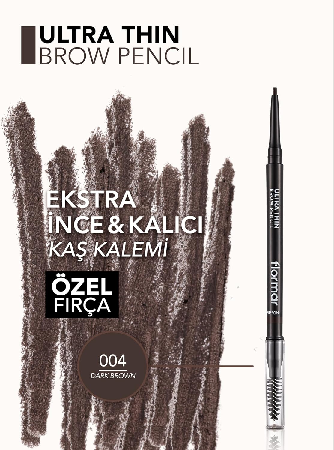 Flormar Ultra Thin Brow Pencil – 04 Dark Brown – Ultra-Precise Brow Pencil, Long-Wear Definition, Waterproof Formula - View 2 of 4