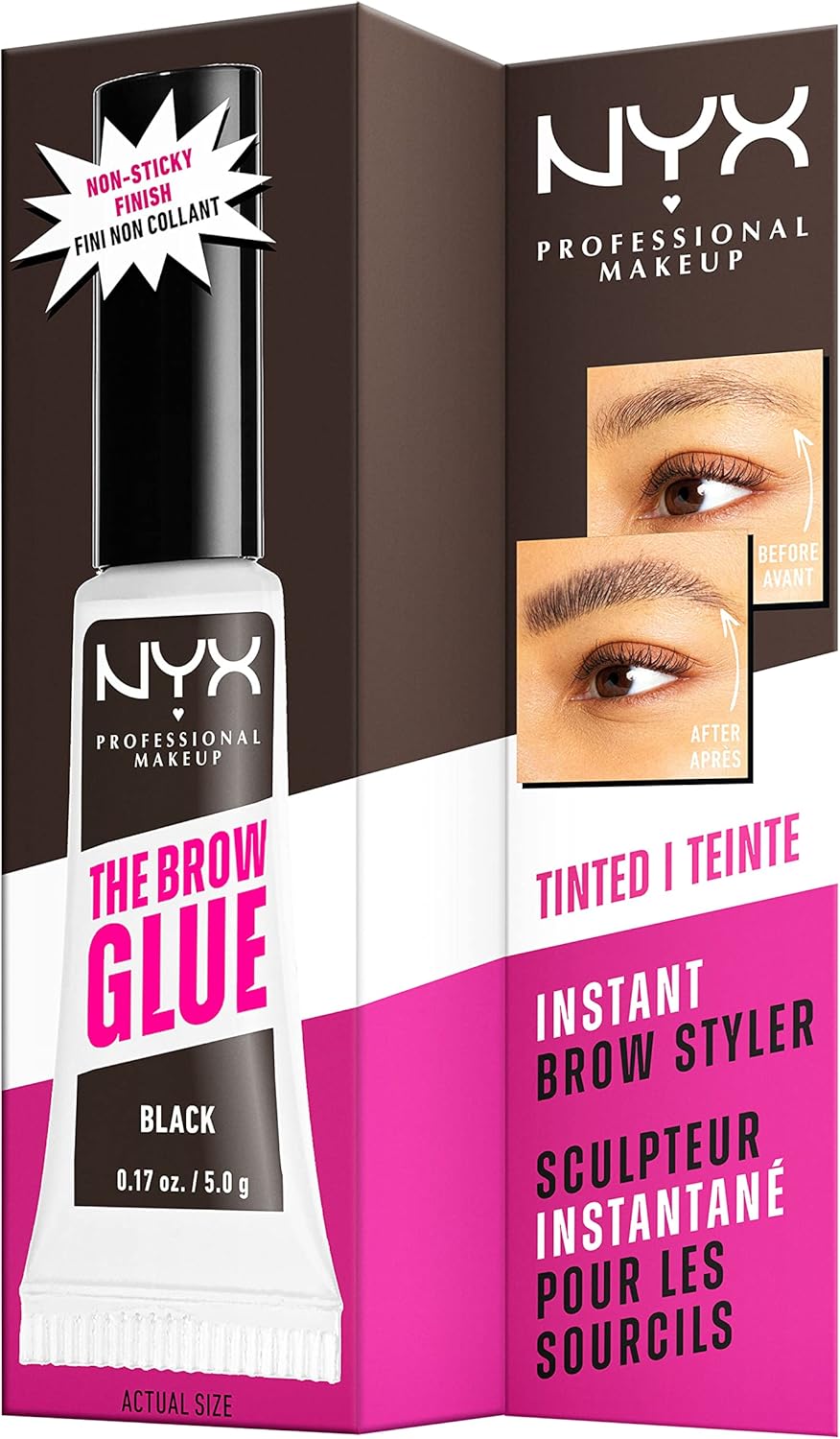 NYX PROFESSIONAL MAKEUP | THE BROW GLUE INSTANT BROW STYLER - BLACK (Pack of 2) - View 6 of 6