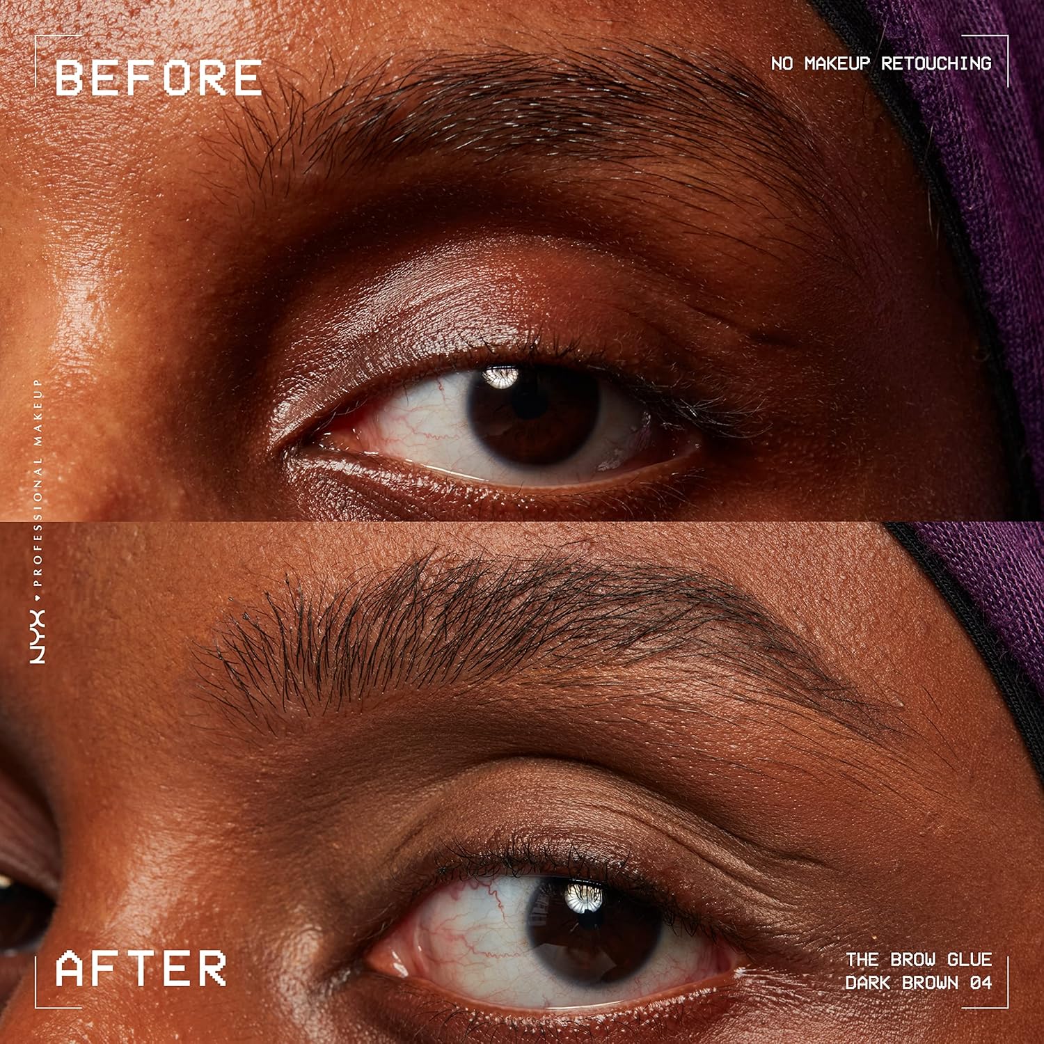  Professional Makeup | The Brow Glue Instant Brow Styler, Longwear Hold and Flake-Resistant Formula, Non-Sticky, Vegan, Shade - Dark Brown 04 - View 4 of 5