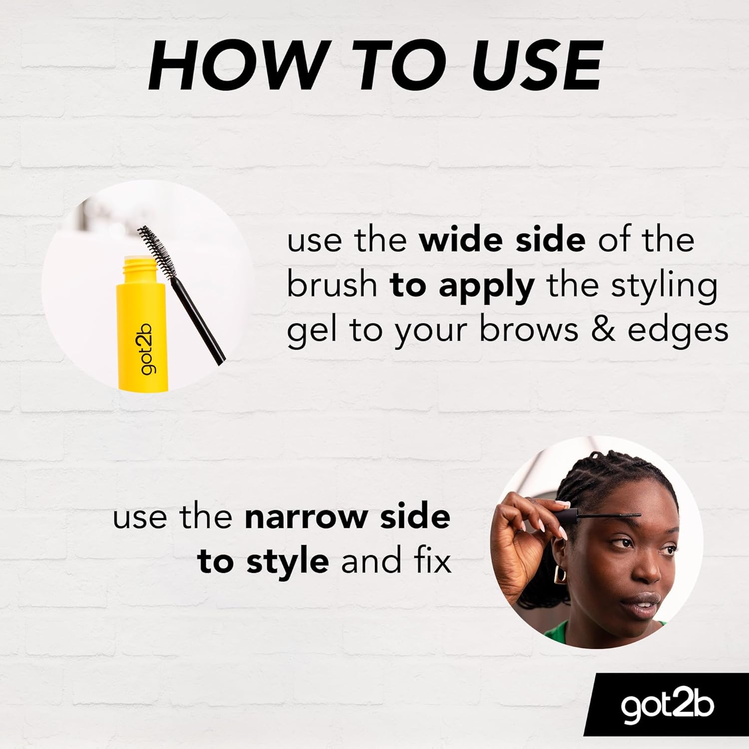 got2b Glued for Brows & Edges 2 in 1 Wand Eyebrow Gel, 72hr Hold, No White Residue or Stickness, Vegan, Silicone Free, Alcohol Free, 16 ml - View 4 of 7