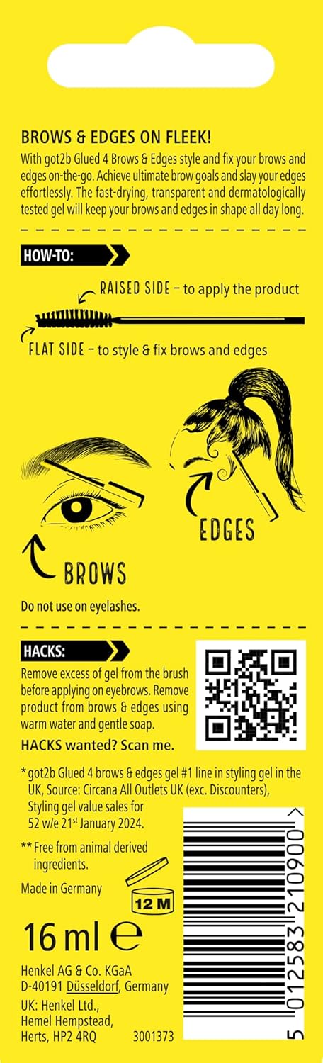 got2b Glued for Brows & Edges 2 in 1 Wand Eyebrow Gel, 72hr Hold, No White Residue or Stickness, Vegan, Silicone Free, Alcohol Free, 16 ml - View 5 of 7