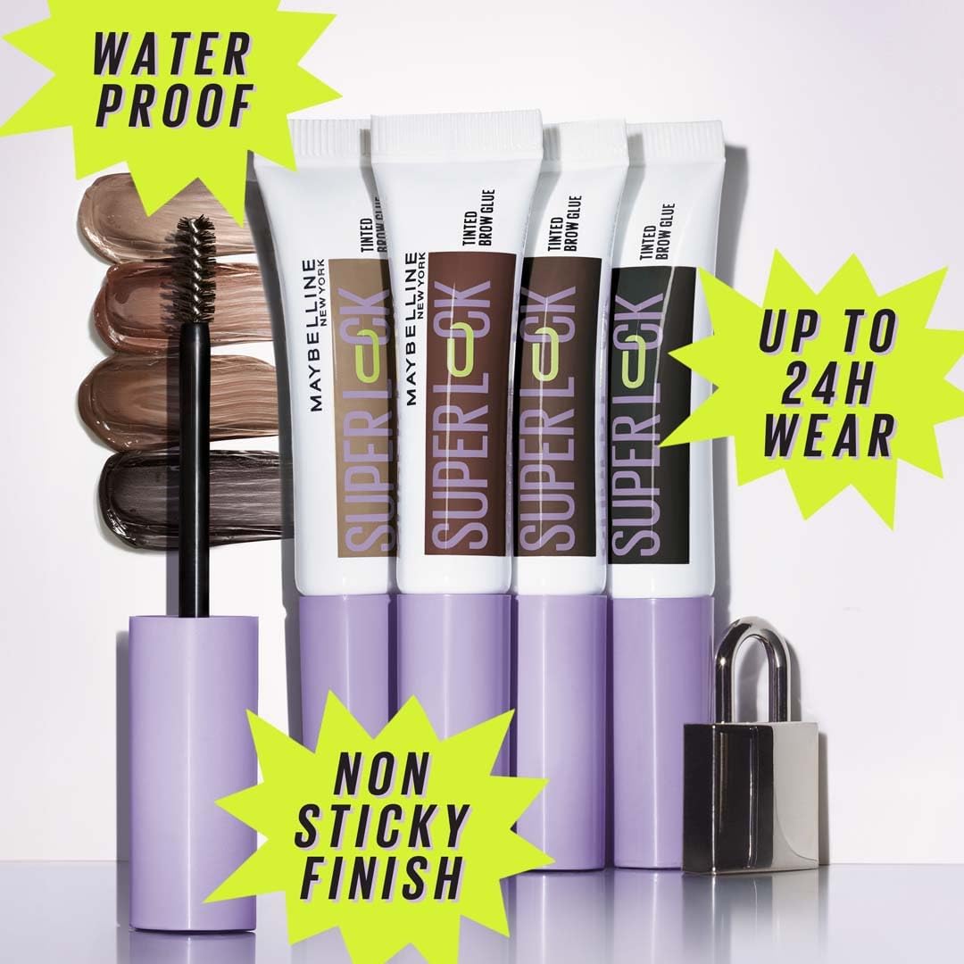 Maybelline New York Super Lock Brow Glue Tinted Eyebrow Gel, 24HR Hold Long-Lasting Non-Sticky Waterproof, Flake-Proof, Transfer-Proof - Deep Brown - View 3 of 6
