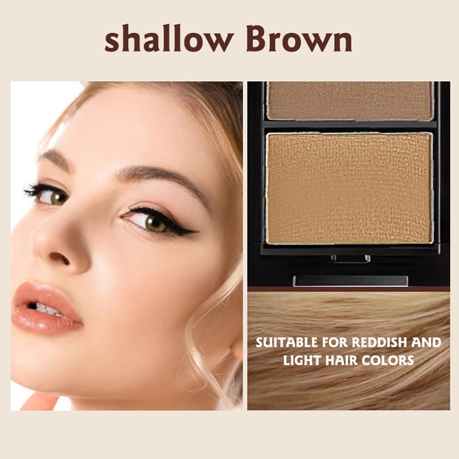 3 in 1 Eyebrow Powder Kit Brow Pomade Palette with Dual Shades Medium Brown and Dark Brown Tints for Eyebrow Shaping Root Touch Up and Face Contouring Complete Brow Makeup Set - View 2 of 7