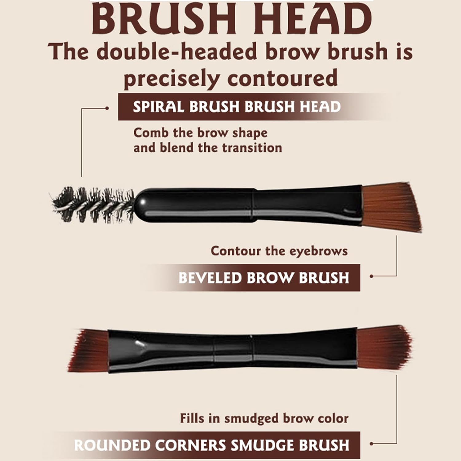 3 in 1 Eyebrow Powder Kit Brow Pomade Palette with Dual Shades Medium Brown and Dark Brown Tints for Eyebrow Shaping Root Touch Up and Face Contouring Complete Brow Makeup Set - View 5 of 7