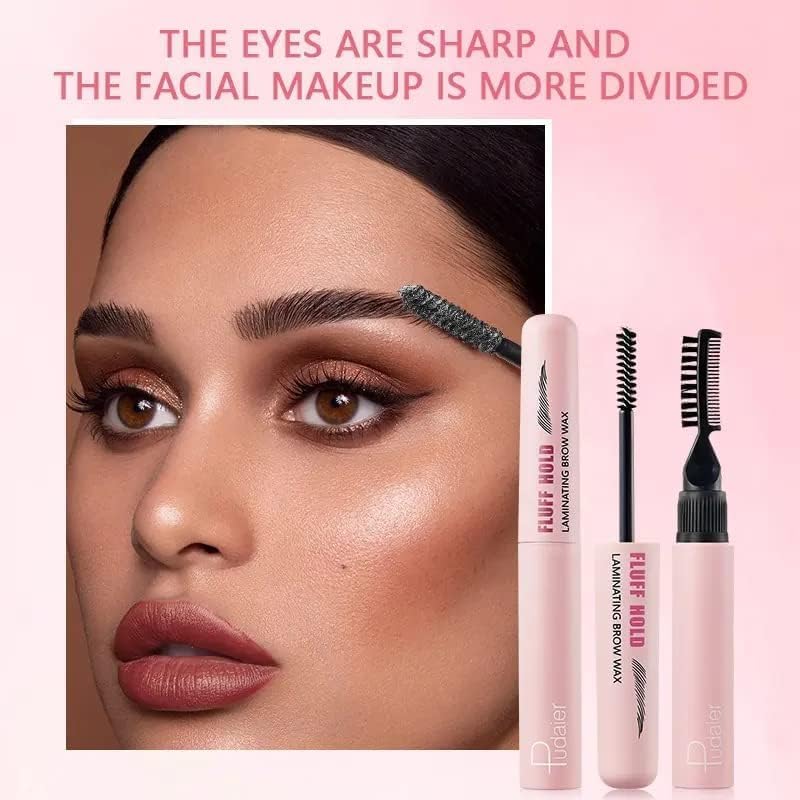KANZA - Fluff Hold Brow Lamination Wax | Styling for Fluffy Feathery Eyebrows | Pomade Gel for Women | Waterproof Makeup for Eyebrow Styling | Clear Gel | 8g - View 2 of 4