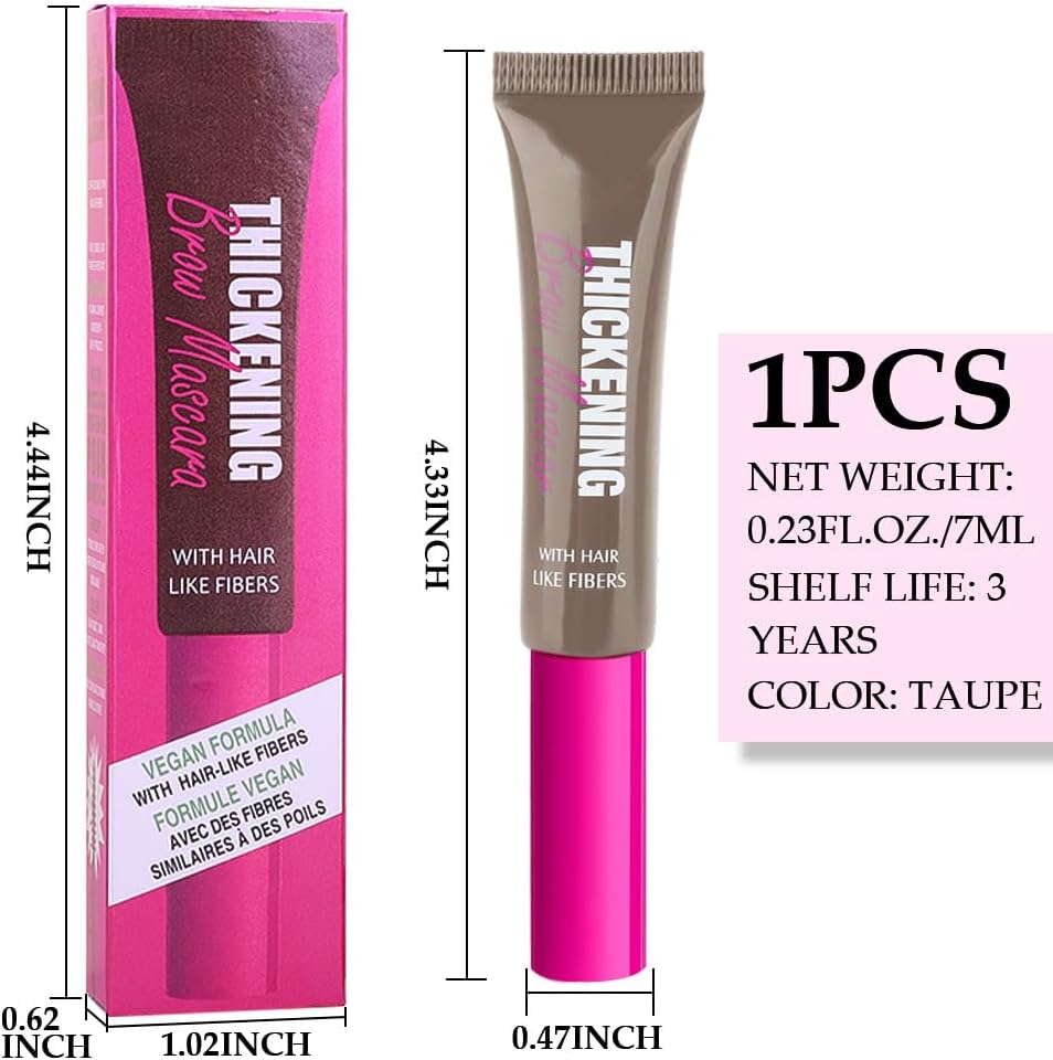 evpct 2-in-1 Tinted Brow Gel & Clear Brow Setting Glue Eyebrow Gel Kit - Strong Hold 24HR Waterproof Smudgeproof Eyebrow Makeup for Natural Soft Full Brows, Brows Enhancer Mascara Makeup - Taupe - View 2 of 6