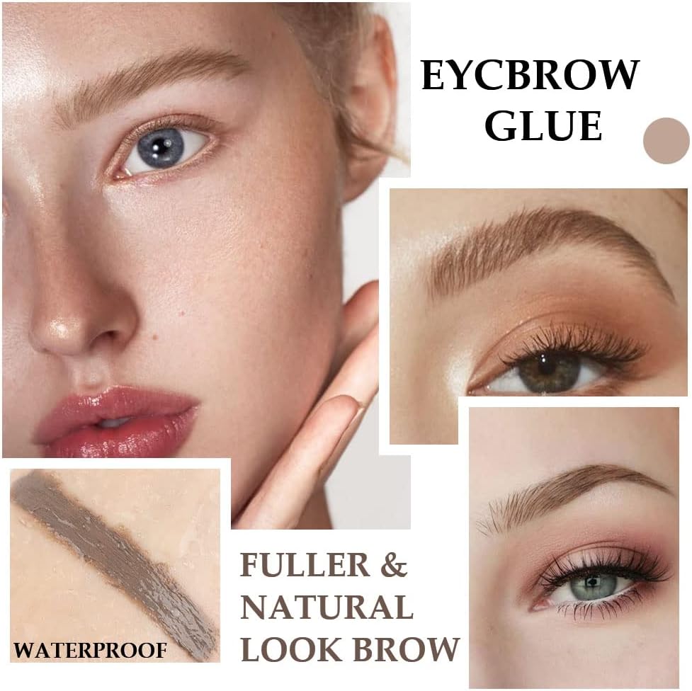 evpct 2-in-1 Tinted Brow Gel & Clear Brow Setting Glue Eyebrow Gel Kit - Strong Hold 24HR Waterproof Smudgeproof Eyebrow Makeup for Natural Soft Full Brows, Brows Enhancer Mascara Makeup - Taupe - View 3 of 6