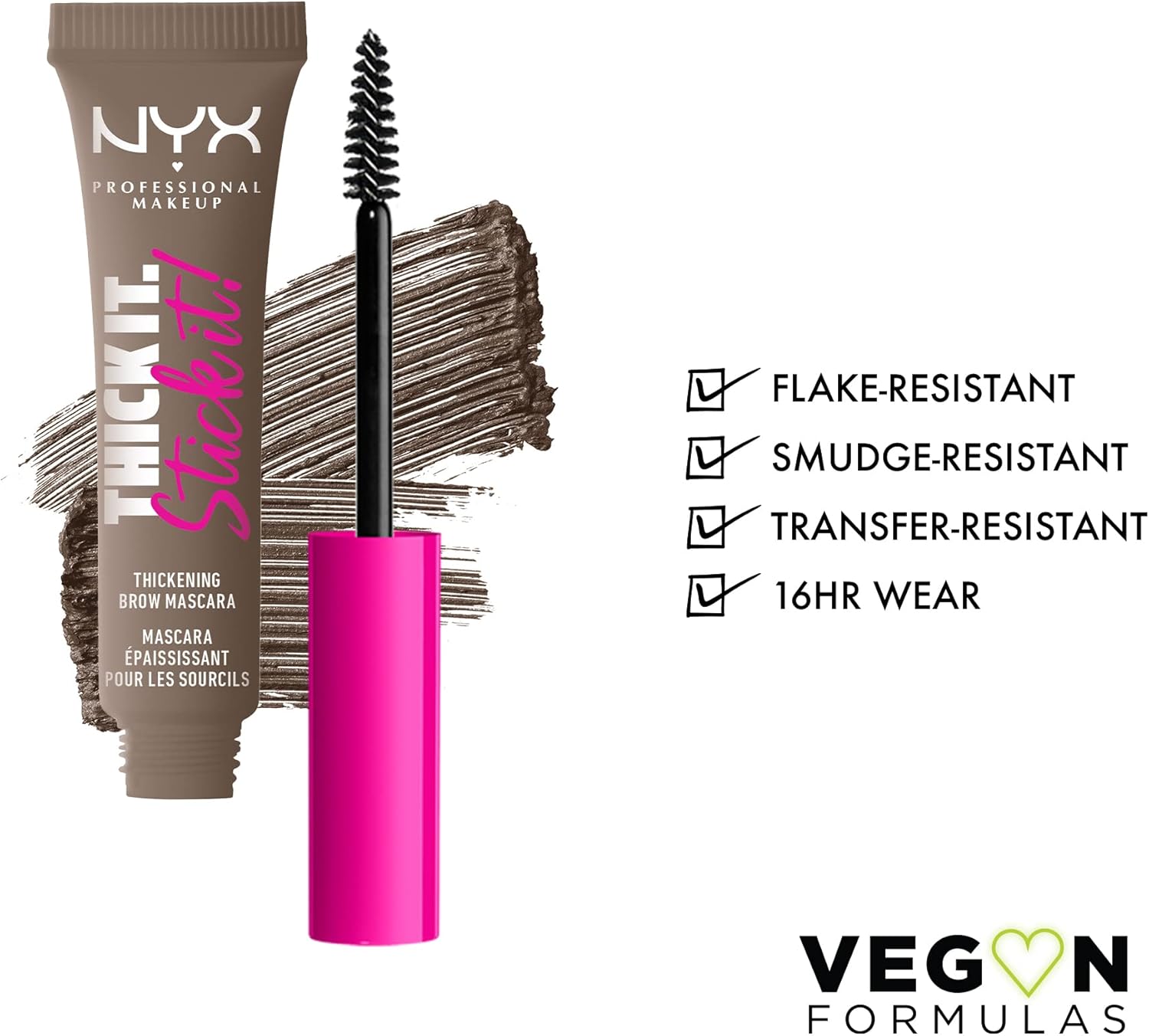 NYX PROFESSIONAL MAKEUP | THICK IT STICK IT! BROW GEL TAUPE - View 5 of 5