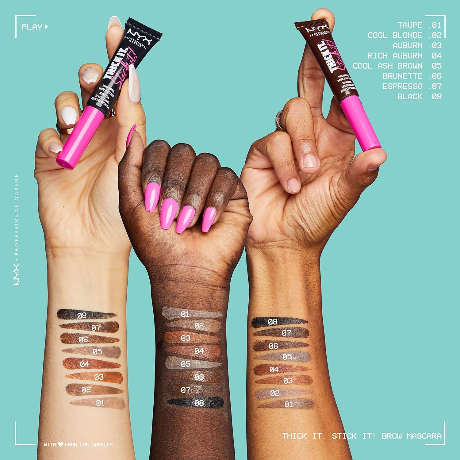 NYX PROFESSIONAL MAKEUP Thick It. Stick It! Brow Mascara, Tints & Thickens With 16Hr Wear, Espresso - View 3 of 6