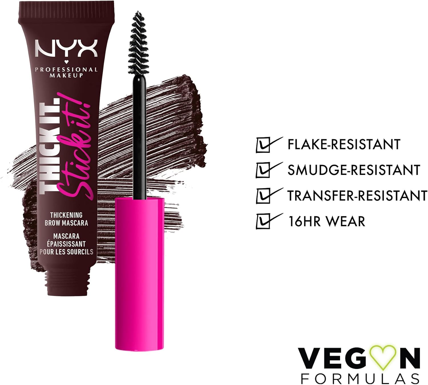 NYX PROFESSIONAL MAKEUP Thick It. Stick It! Brow Mascara, Tints & Thickens With 16Hr Wear, Espresso - View 6 of 6
