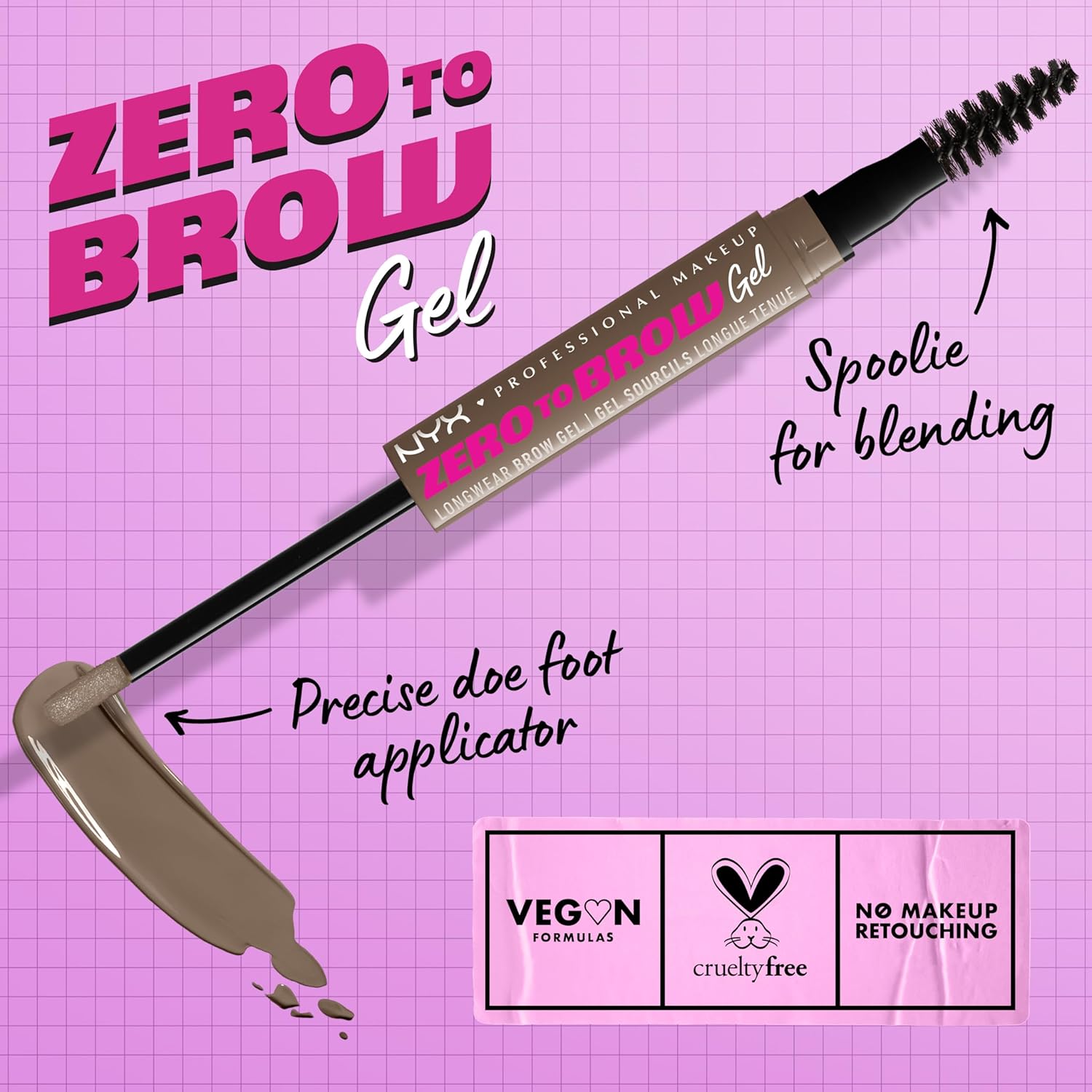 NYX PROFESSIONAL MAKEUP Zero to Brow Longwear Brow Gel - Ash Brown - Transfer-resistant, fade-resistant, and smudge-resistant (Vegan) - View 6 of 6