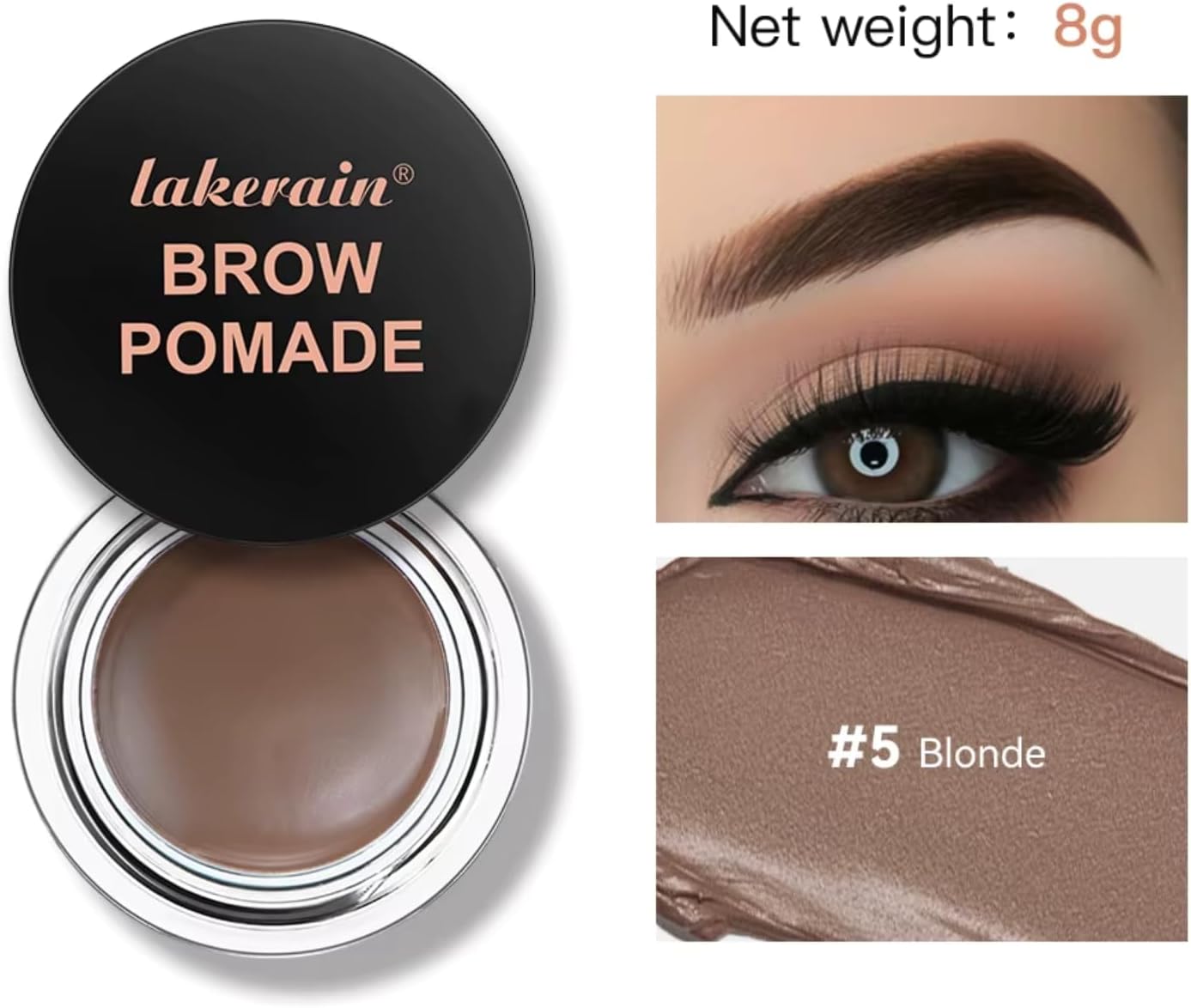NIKITA.VIVI Brow Pomade Blonde, Eyebrow Pomade Brow Coloring Gel, Natural Long Lasting Sweat-proof Waterproof Eyebrow Makeup Gels, Smooth Fast Drying Eyebrow Color Cream 8G #5 - View 7 of 7
