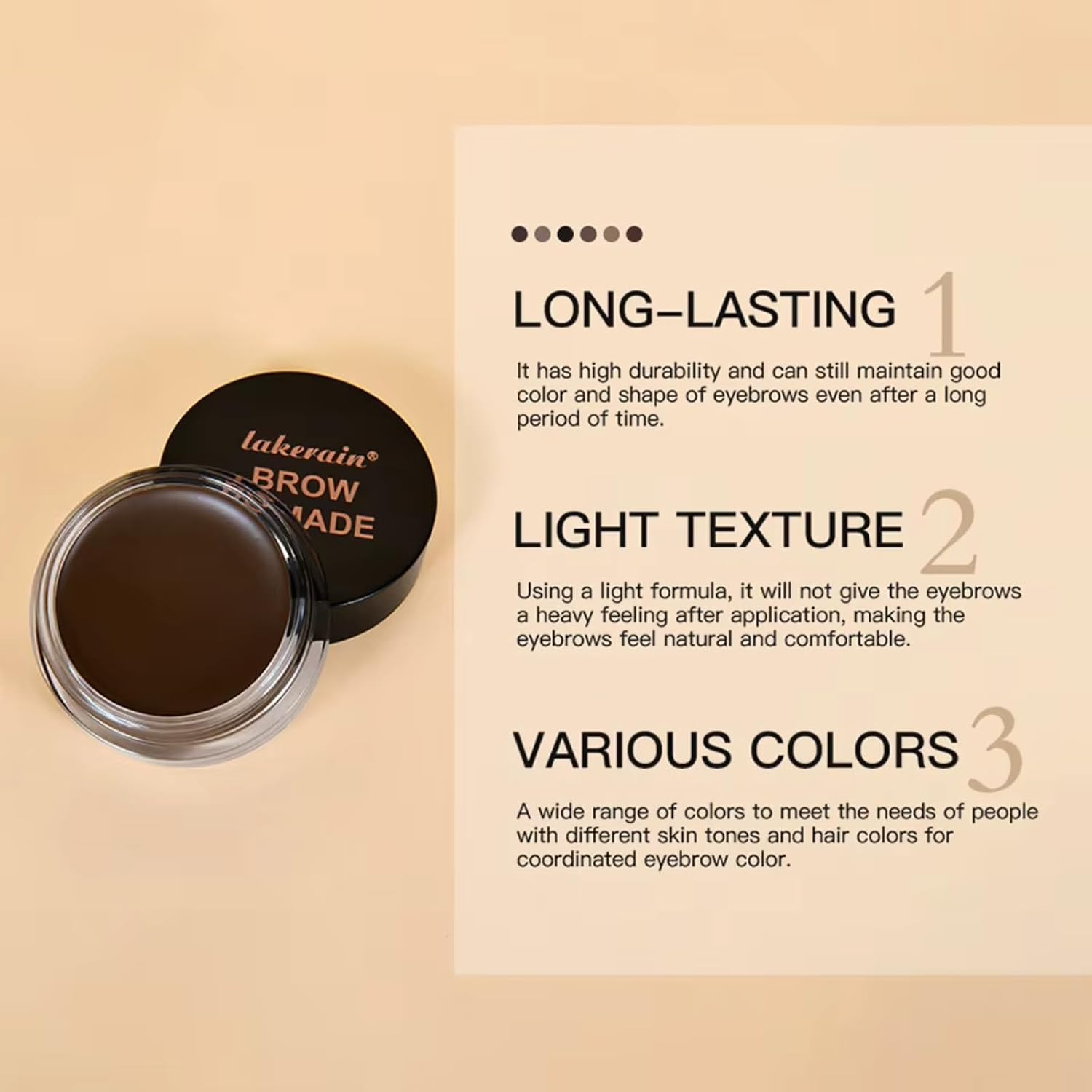 NIKITA.VIVI Brow Pomade Chocolate, Eyebrow Pomade Brow Coloring Gel, Natural Long Lasting Sweat-proof Waterproof Eyebrow Makeup Gels, Smooth Fast Drying Eyebrow Color Cream 8G #6 - View 4 of 8