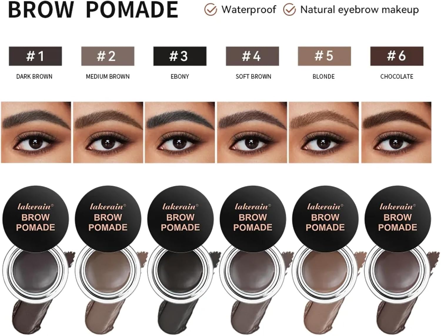 NIKITA.VIVI Brow Pomade Chocolate, Eyebrow Pomade Brow Coloring Gel, Natural Long Lasting Sweat-proof Waterproof Eyebrow Makeup Gels, Smooth Fast Drying Eyebrow Color Cream 8G #6 - View 7 of 8