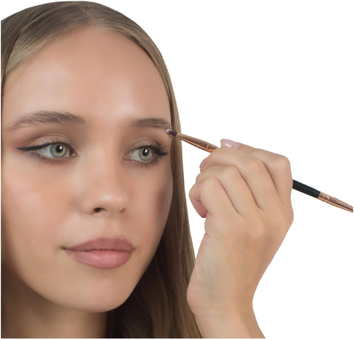 Global Fashion 2-in-1 Eyebrow & Lash Brush | Shaping & Defining Brows, Separating & Lengthening Lashes | Double-Ended Applicator | Soft Synthetic Bristles | Cruelty-Free & Vegan | Makeup Essentials - View 3 of 8