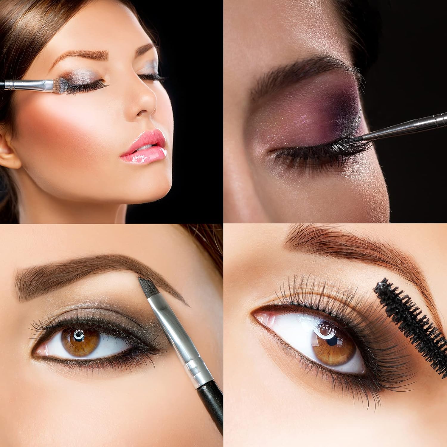 LOOKSEVEN Duo eye brow brush, angled eyebrow brush and spoolie brush, eyelash comb eyebrow brush tool (1 pcs) - View 2 of 5