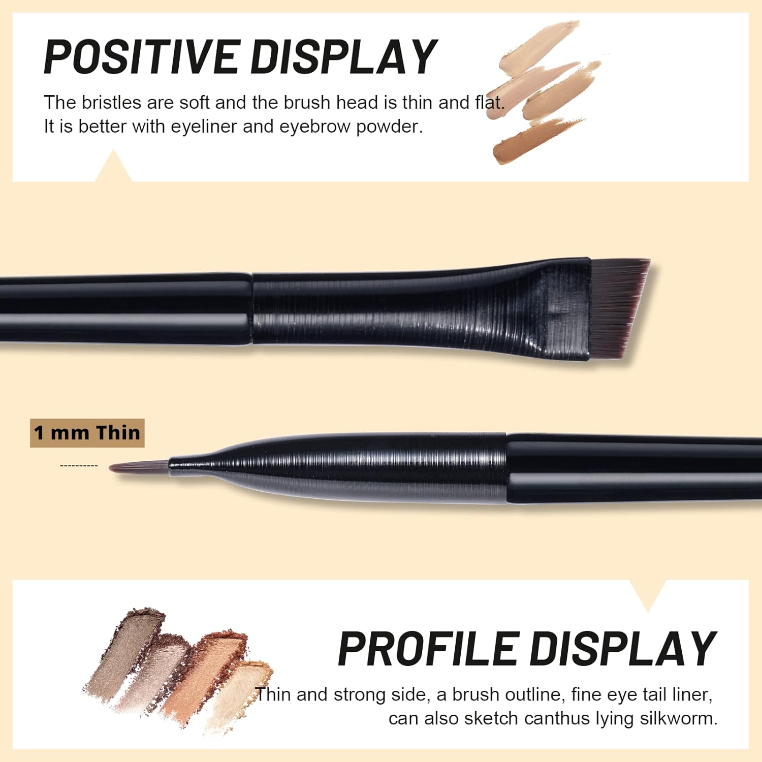 BS-MALL Eyebrow Brush Super Thin Eyebrow Brush, Eye Brow Concealer Contour Brush, Pack of 2 - View 4 of 5