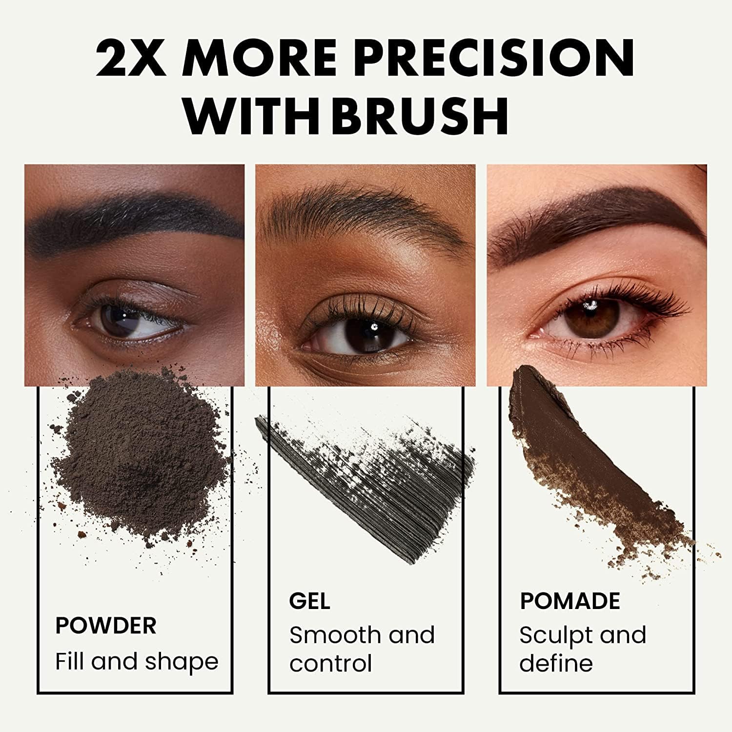 Duo Eye brow Brush, Angled Eyebrow Brush and Spoolie Brush, Eyelash Comb Eyebrow Brush Tool, Angled Brush for Precision Application, Shaping and Blending, Premium Synthetic Bristles - View 2 of 5